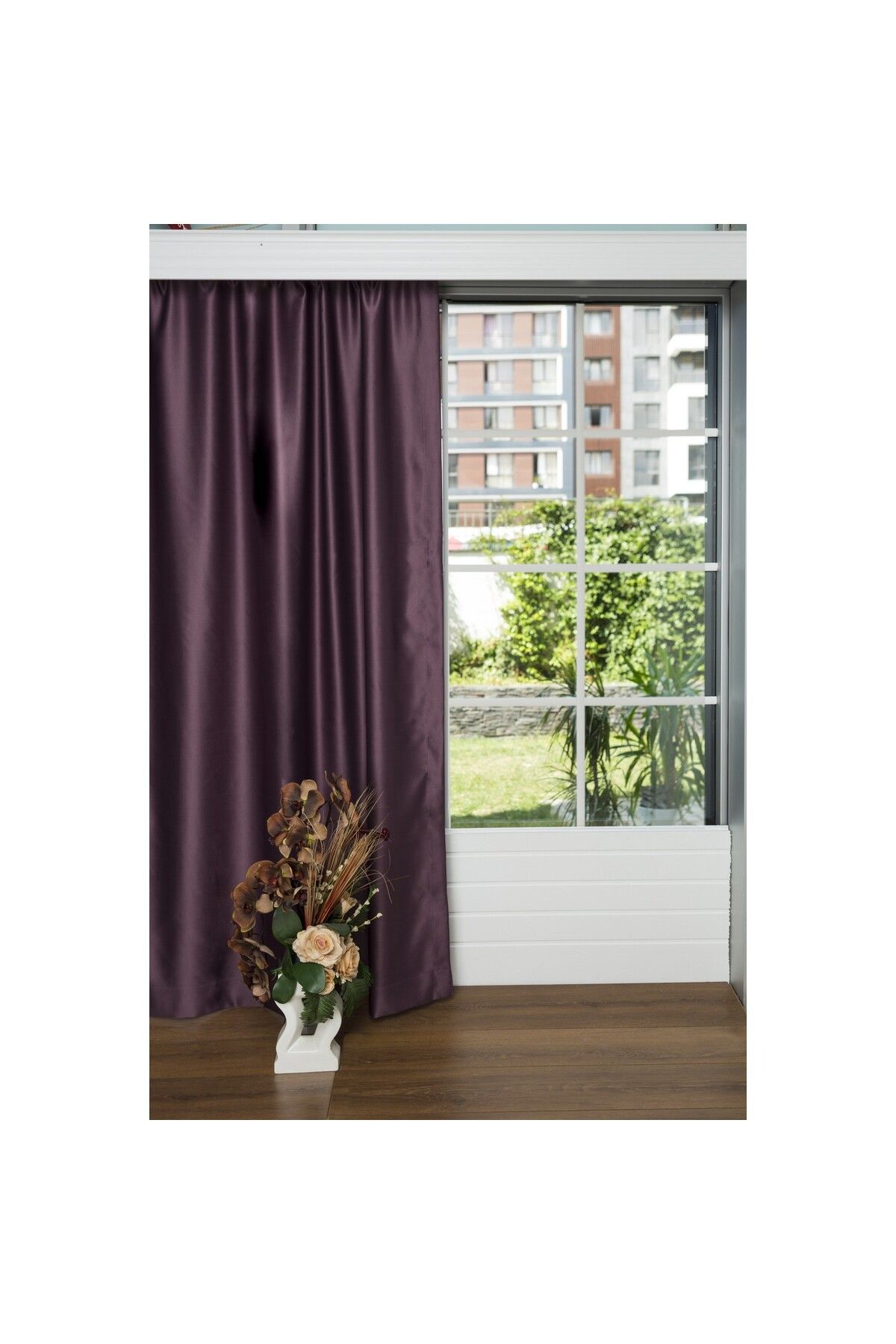 Caserta Home 1/2,5 Orta Pile Premium Blackout Işık Geçirmez Karartma Güneşlik Fon Perde V-19 Mürdüm