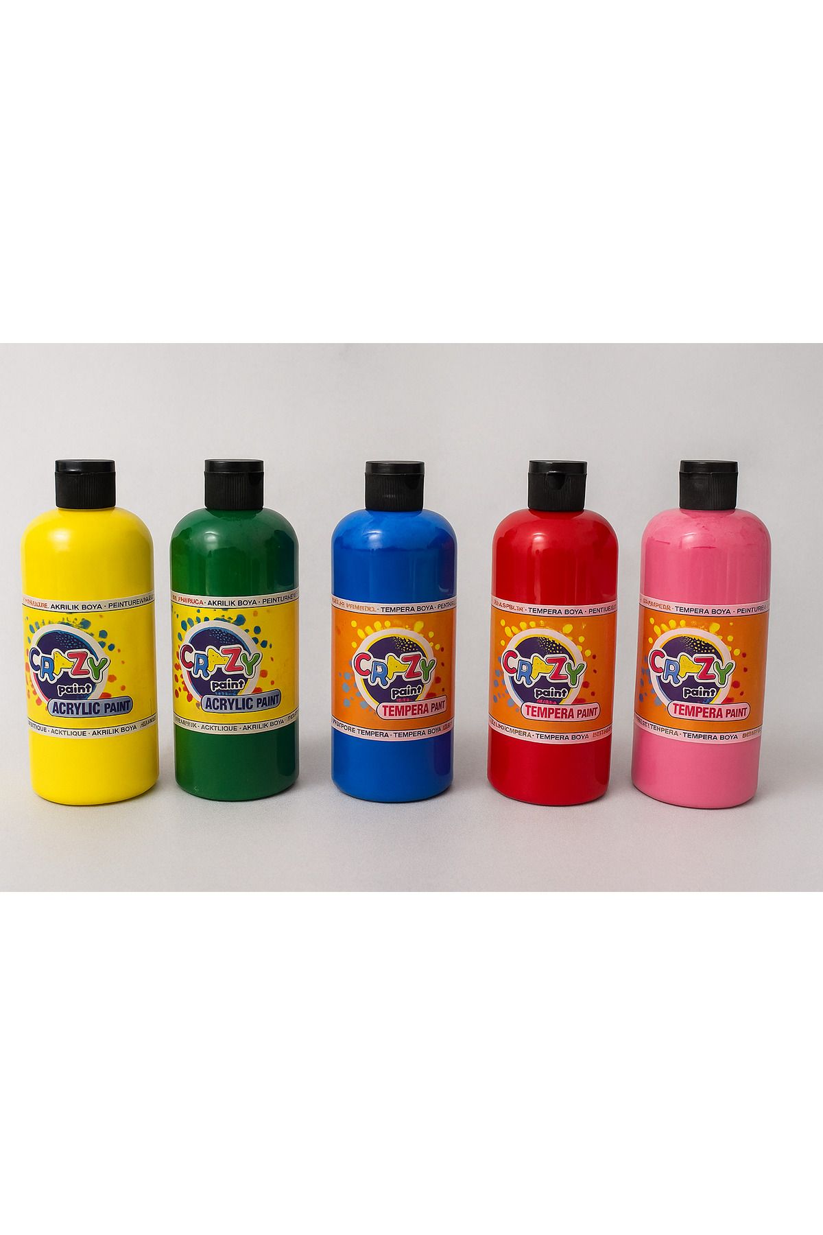 Crazy Paint Akrilik ve Tempera Boya 500 ml 5 Renk