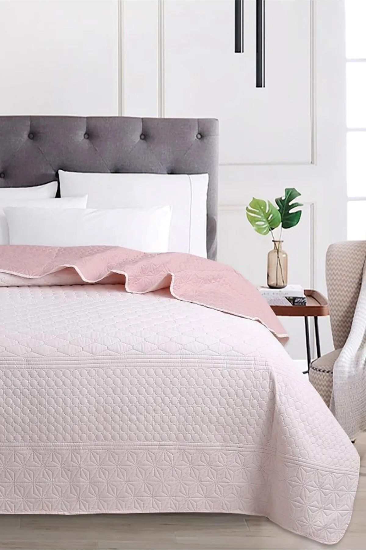 Bikaya Home Çift Taraflı 160 x 220 cm Tek Kişilik Yatak Örtüsü - Yastık Kılıfsız