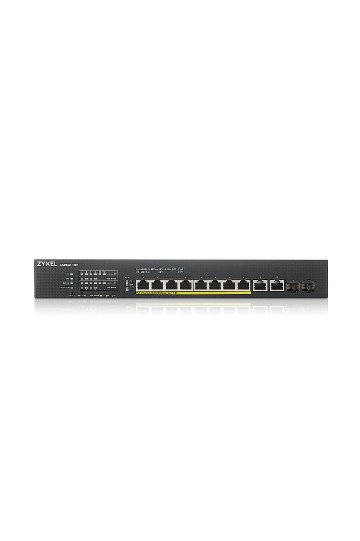 ZyXEL Nebula XS1930-12HP 8 Port Multi-Gigabit Smart Managed Hybrid UPOE 375W Yönetilebilir Switch