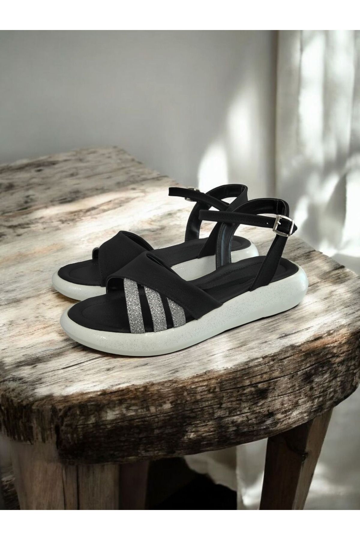 Shoes Günlük siyah kadın sandalet
