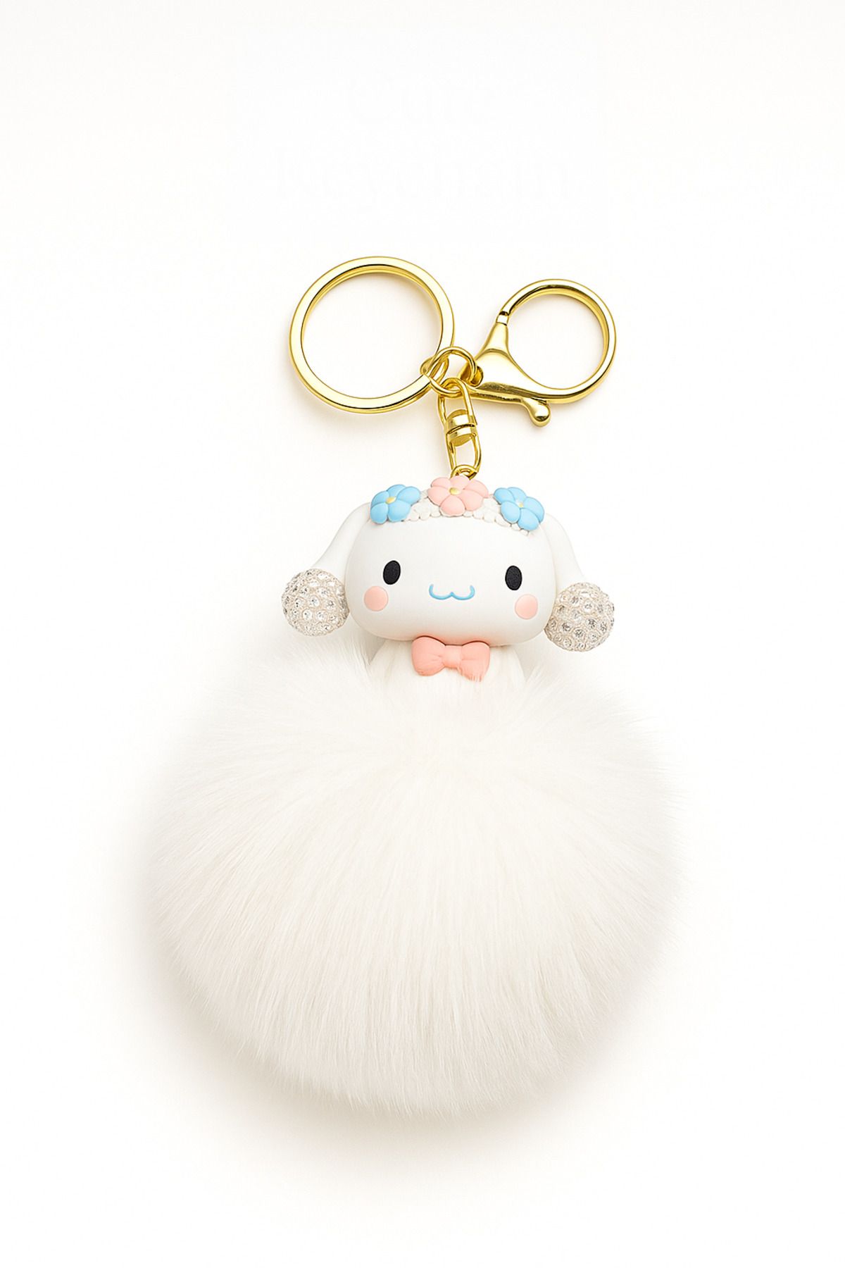 MakeWell Kuromi Cinnammaroll ve Hello Kity Tasarımlı Tüylü Klipsli Anahtarlık