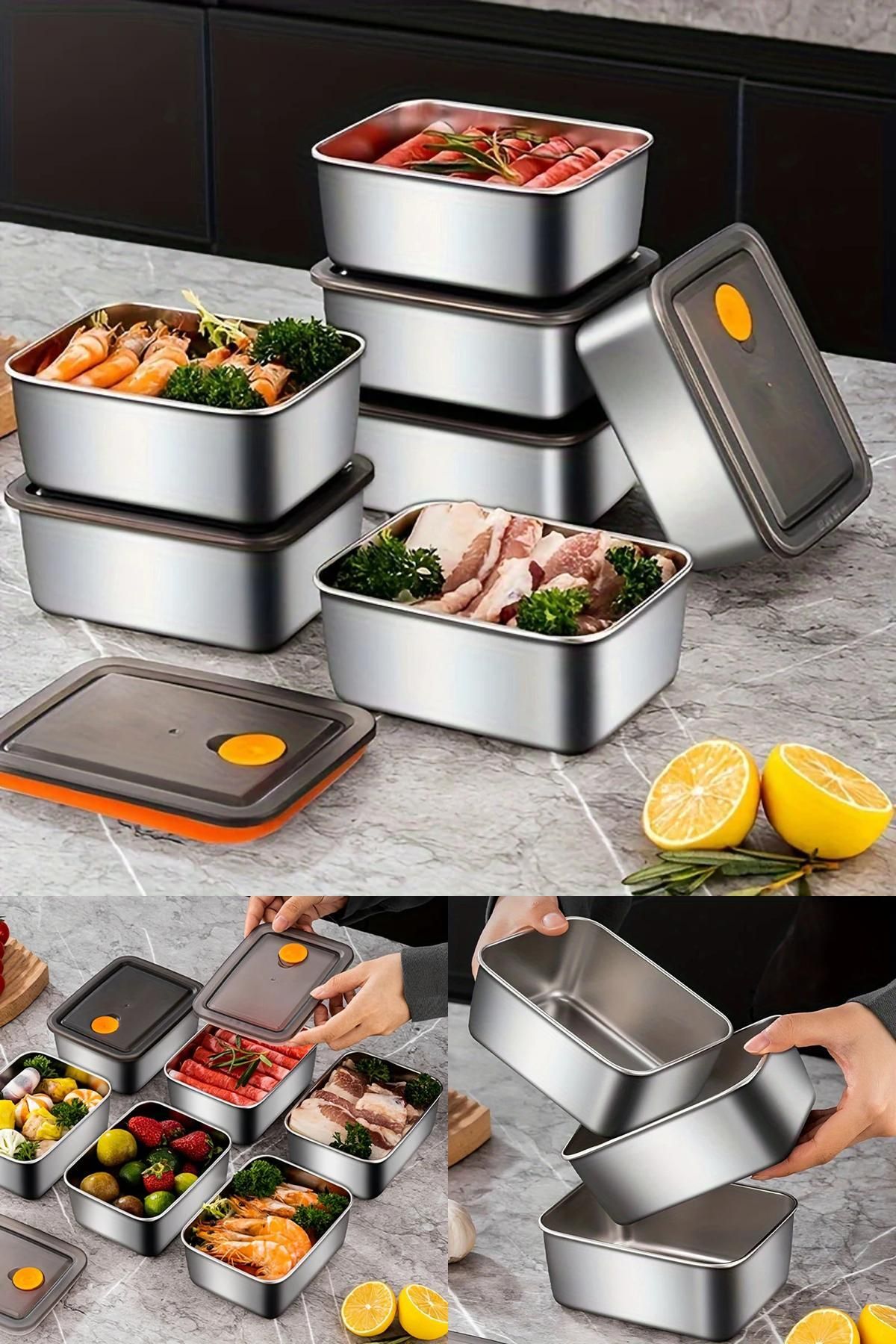 Midday 🍱 Paslanmaz Çelik Saklama Kabı – Fırın, Ocak ve Buzdolabında Kullanıma Uygun, Paslanmaz Çelik