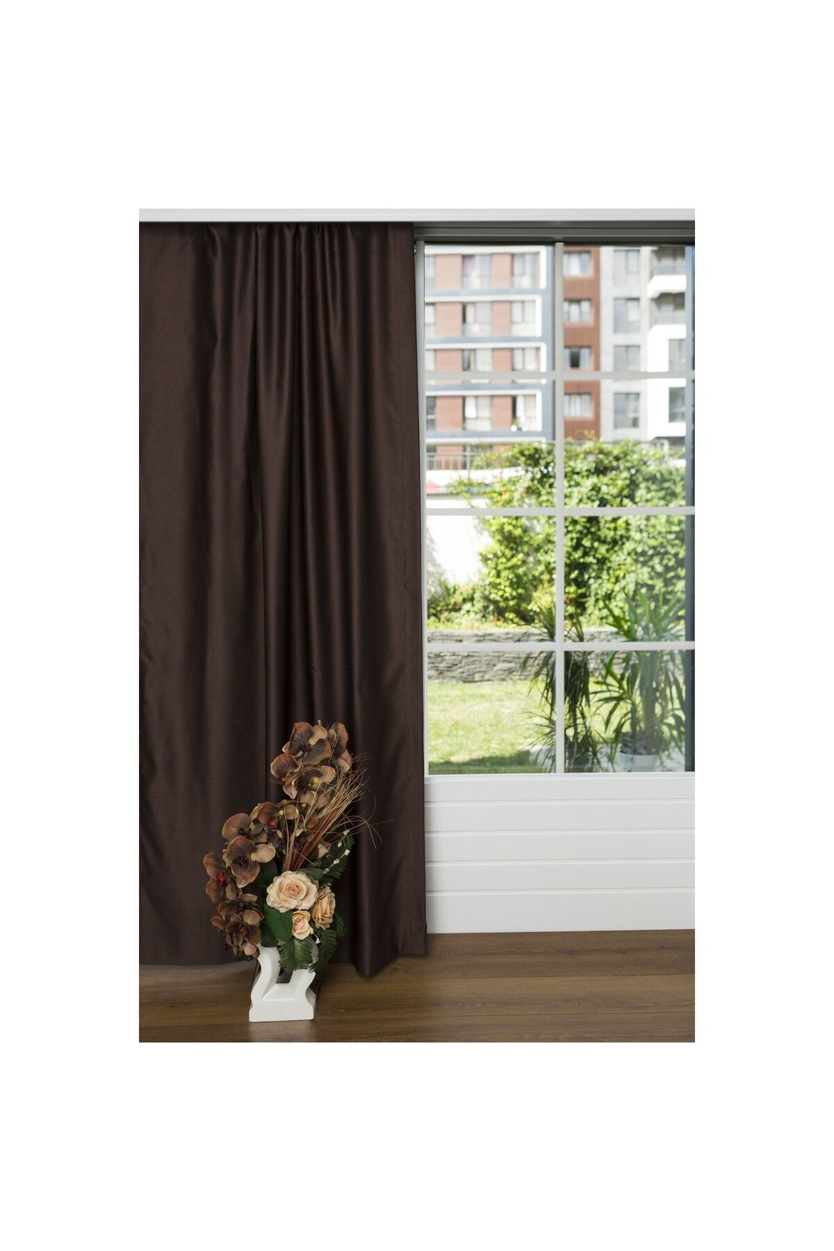 Caserta Home Pilesiz Premium Blackout Işık Geçirmez Karartma Güneşlik Fon Perde V-12 Kahve