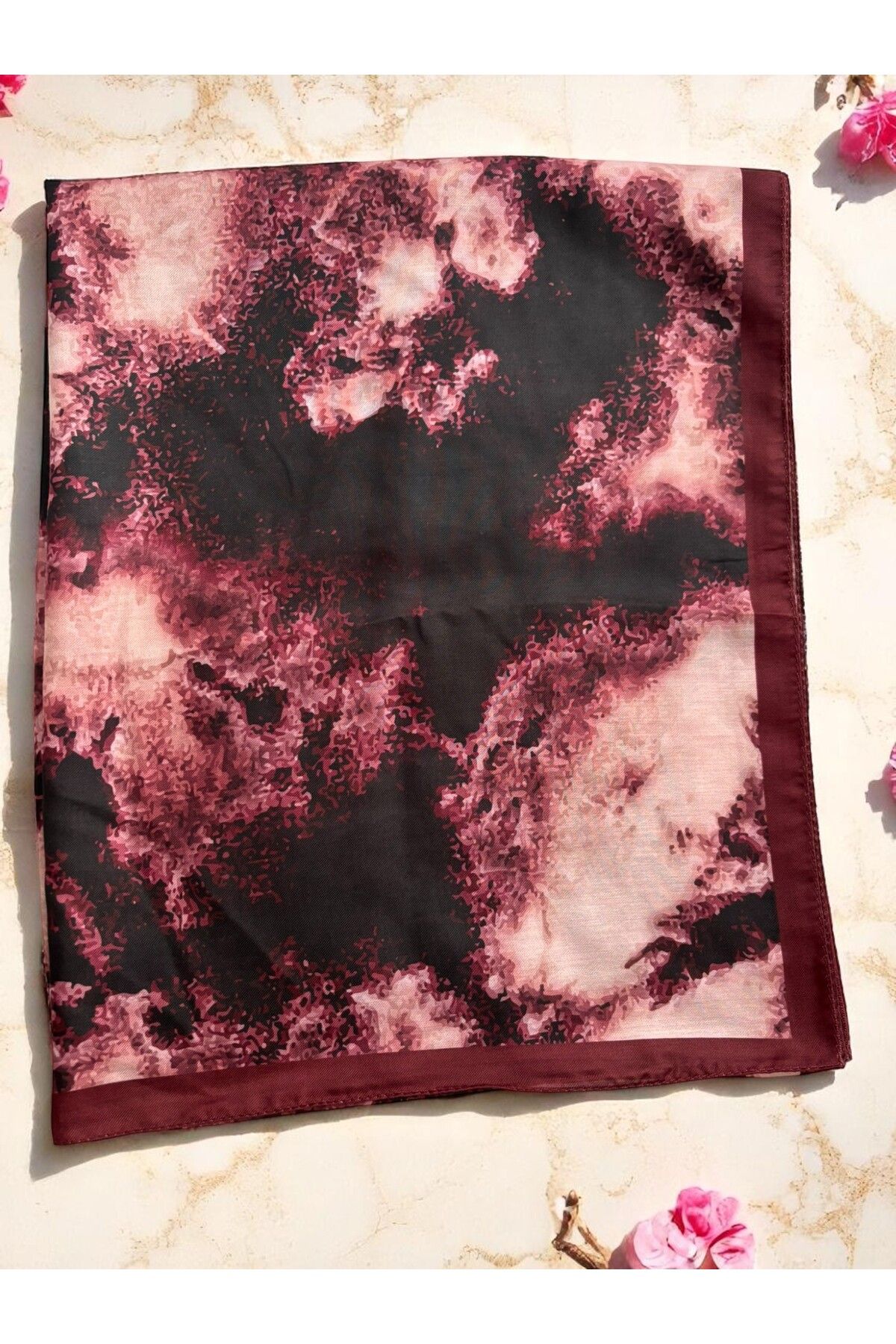 Lavena scarfs-Bohemian Series Bohemian Pattern Cotton Digital Soft Shawl - Claret Red 4