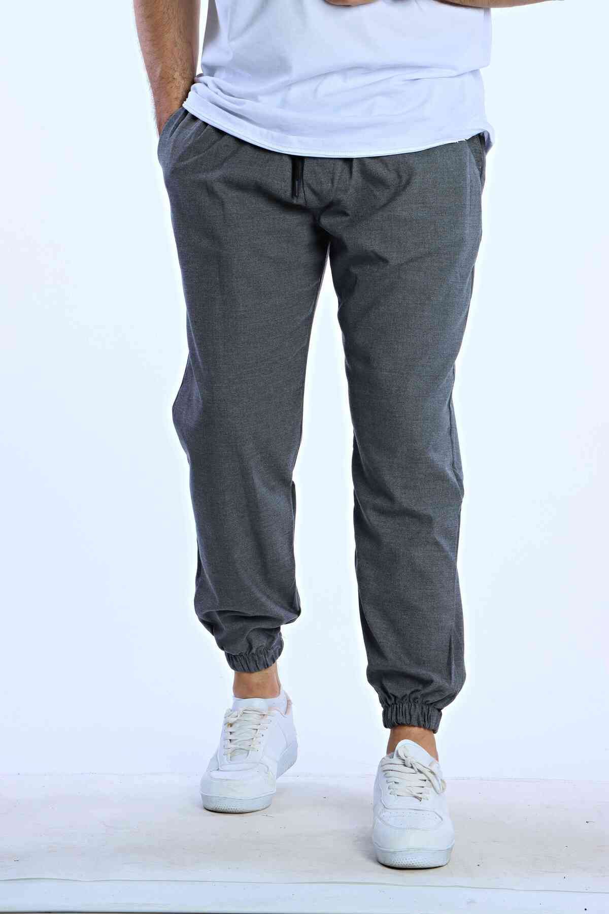 eg38 Marco Paça Lastikli Düz Jogger Gri