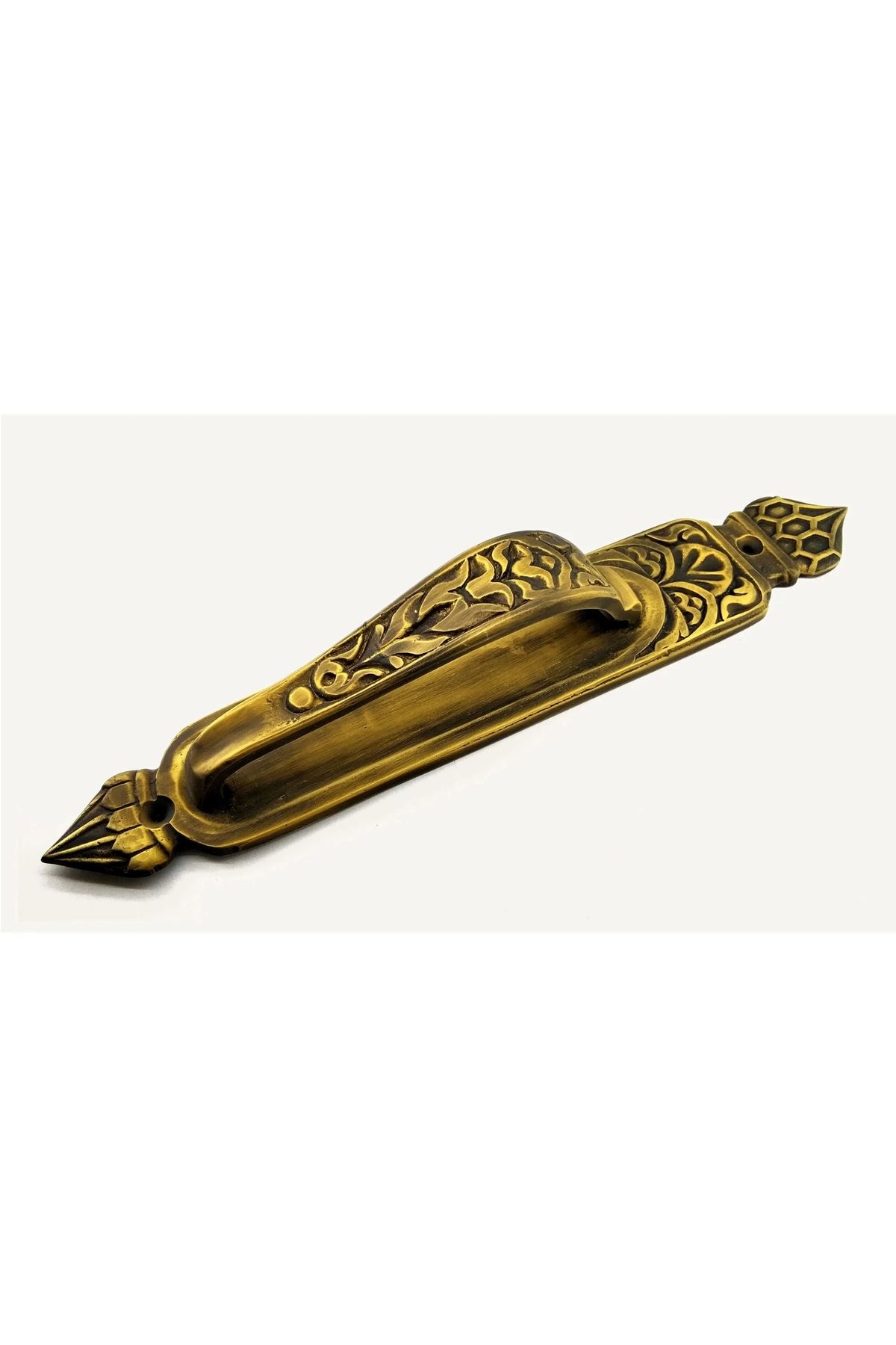 Generic Antika Tarz Dekoratif Pirinç Kubbeli Çekme Kapı Kolu - 396x68 Mm, Antik