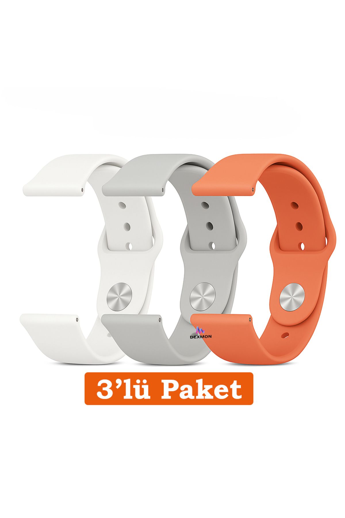 Dexmon Huawei Watch 3 GT GT2 GT2e GT3 GT4 GT5 Pro SE Elite 46mm Uyumlu 22mm 3'lü Paket Silikon Kordon Seti