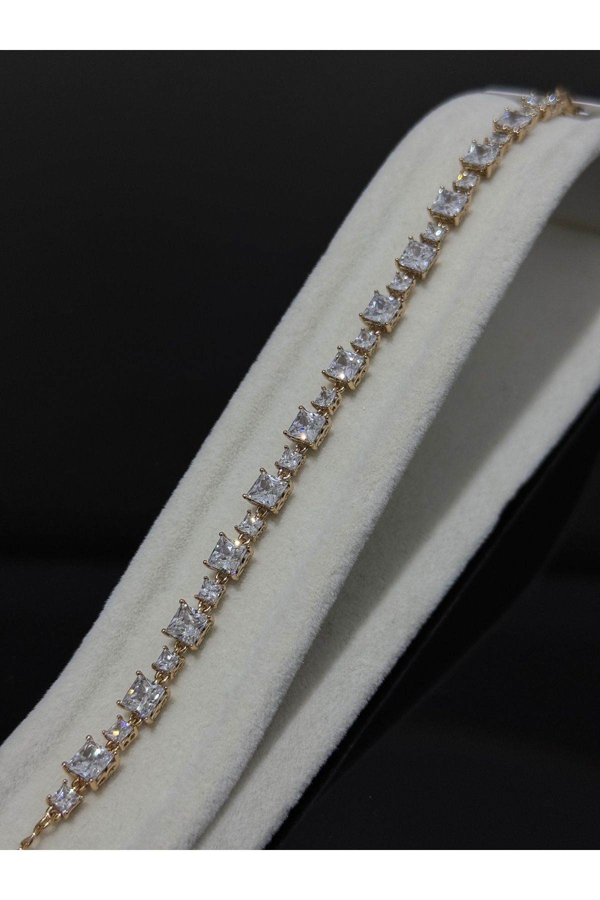 XUPING JEWELRY 18k zirkon taşlı çelik bileklik paslanmaz kararmaz