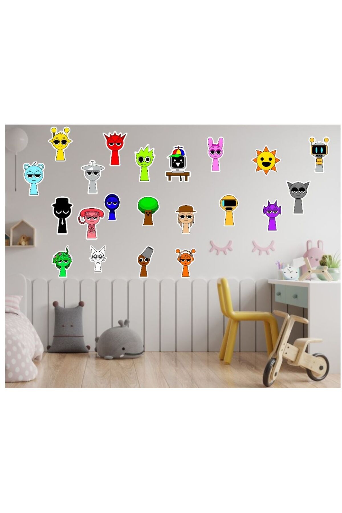 MS Major Selection Sprunki Sticker Seti – 21 Parça | 9–14 cm | Çocuk Odası & Yüzey Süsü