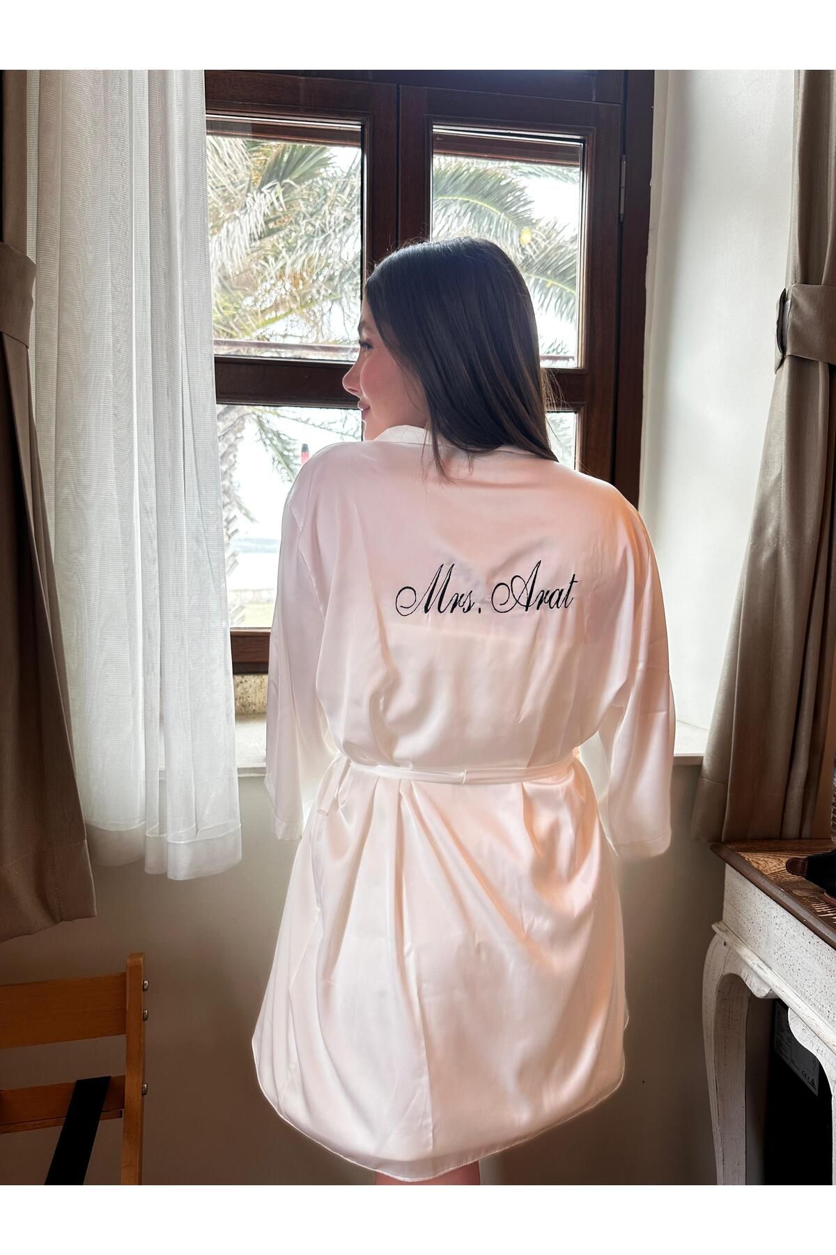 Before To Be Bride Premium İpeksi Saten Gelin Sabahlığı - İsimli Sabahlık