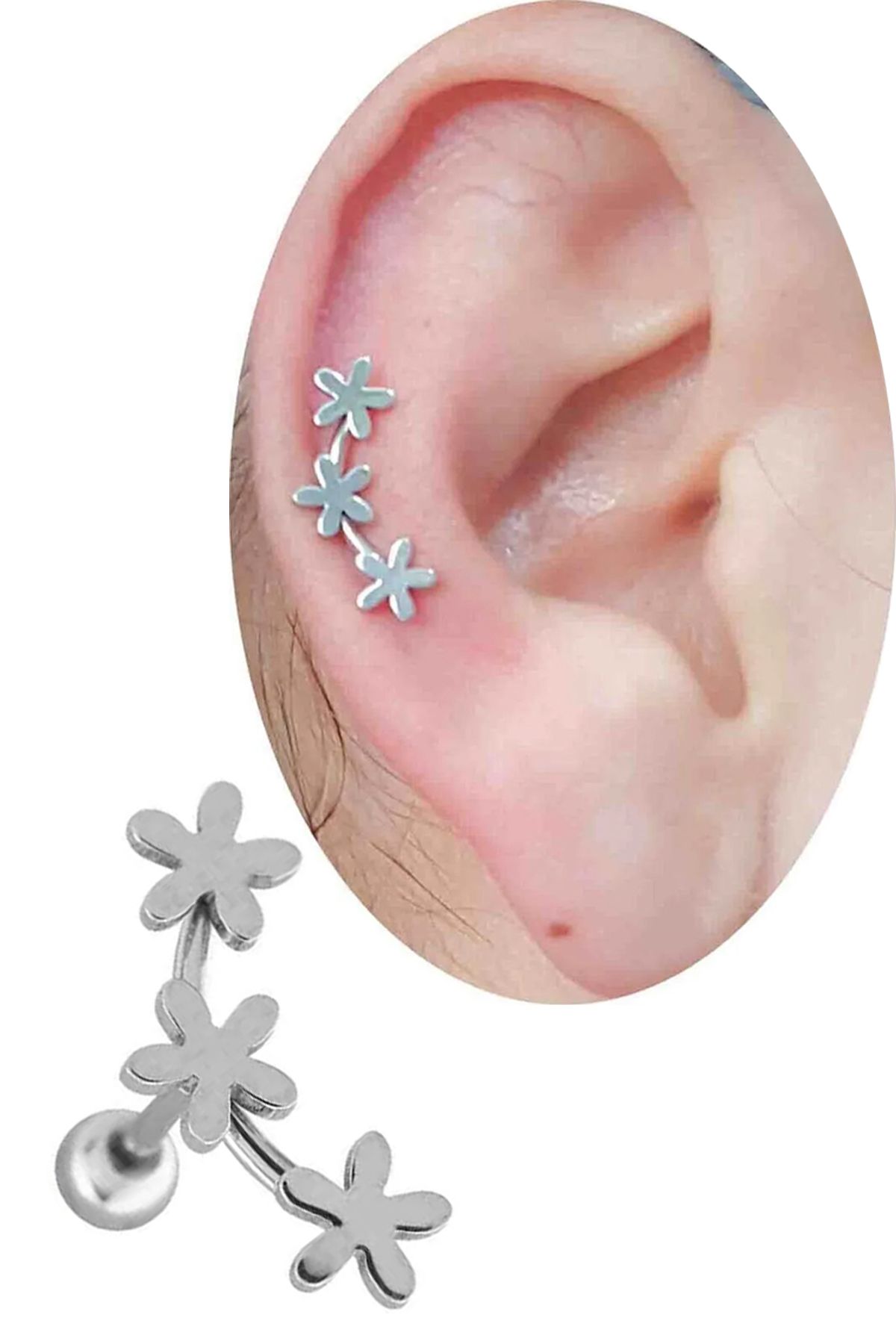 Cadının Dükkanı Çelik Çiçek Kıkırdak-Helix Piercing