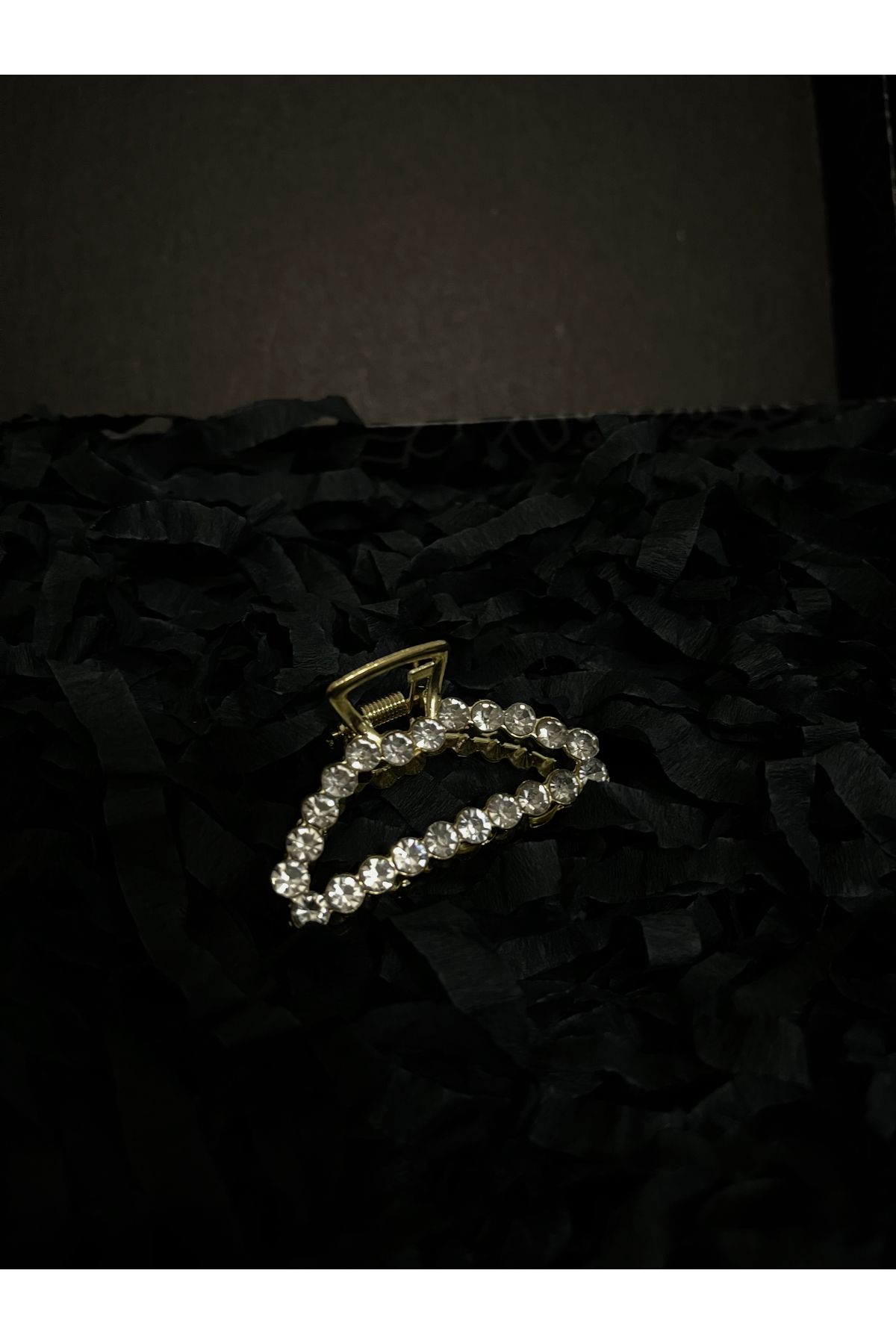 Butik Taş Detaylı Gold Saç Tokası