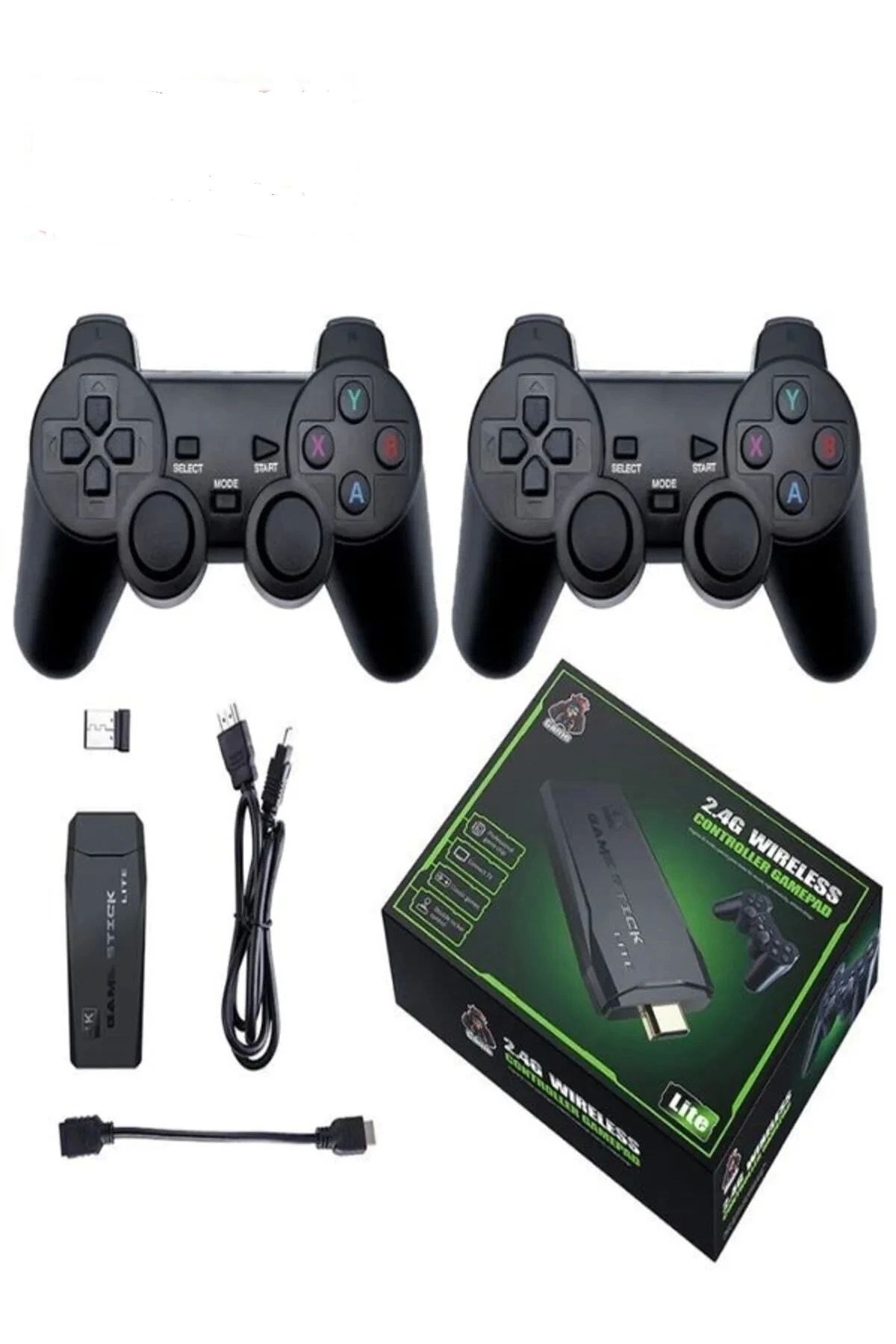 Generic 2.4g Kablosuz Çift Kol Retro Oyunlar 4k Game Stick 3500 Oyun