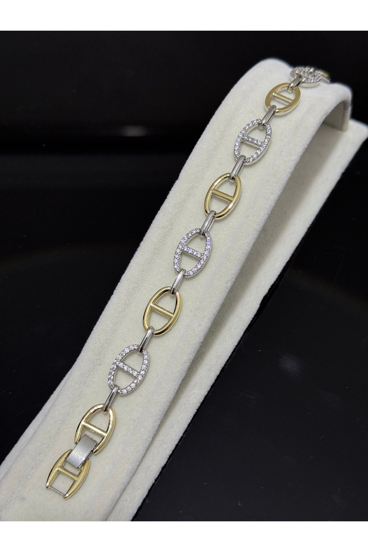 XUPING JEWELRY 316L halkalı zirkon taşlı Çelik bileklik paslanmaz kararmaz