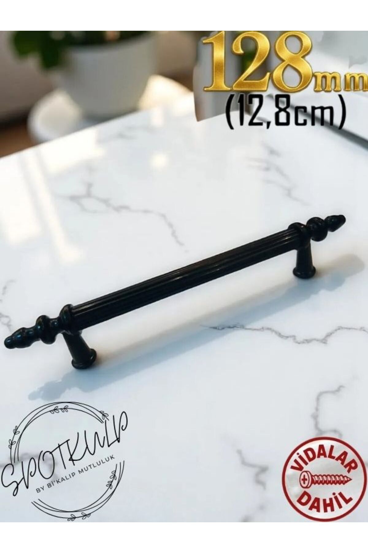 spotkulp 128 mm Siyah Kumru Model Mobilya Kulpları-mutfak, Çekmece, Dolap Kulpları (SERT PLASTİK)