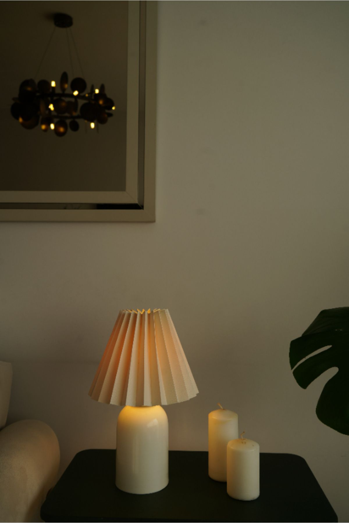 retro home design Krem Ayaklı Umbrella Model Kumaş Şapkalı Şık Yatak Odası Salon Abajur Özel Modern
