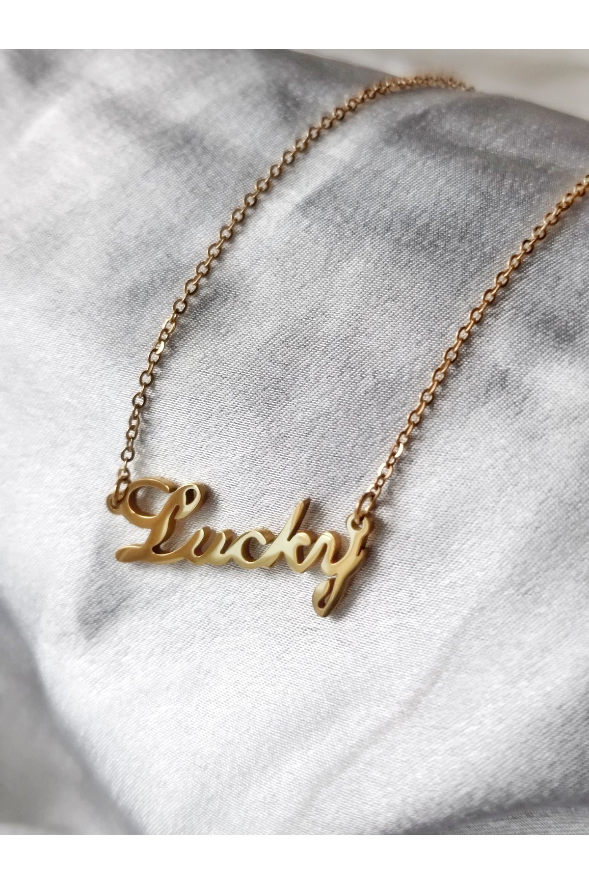 LADYBİRDAKSESUAR Çelik Şans Kolyesi