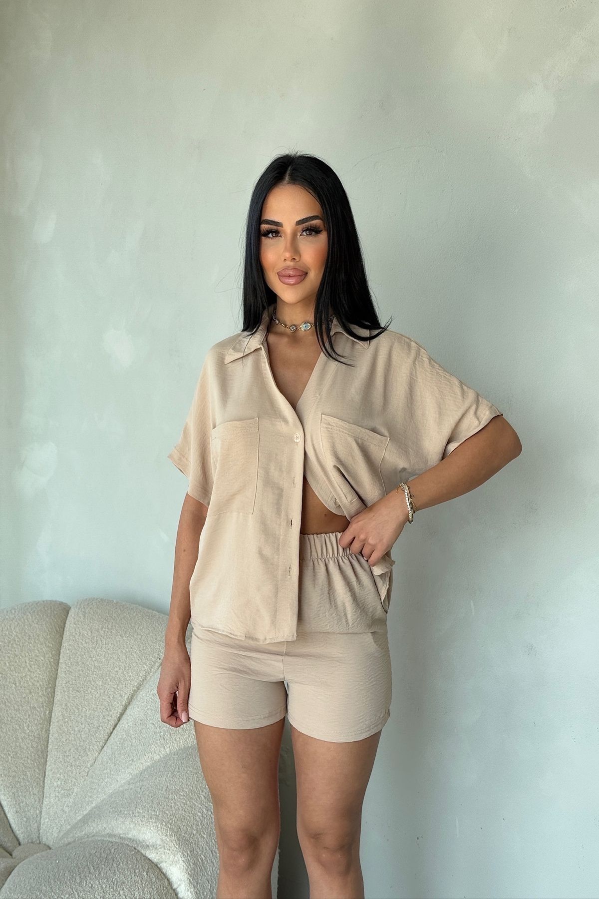 kamacibutik ŞORTLU GÖMLEKLİ TAKIM