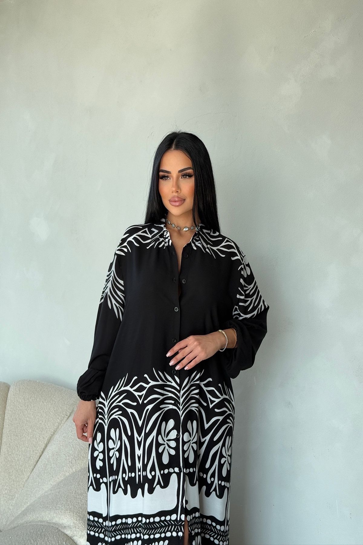 kamacibutik GÖLMEK YAKA KEMERLİ ELBİSE