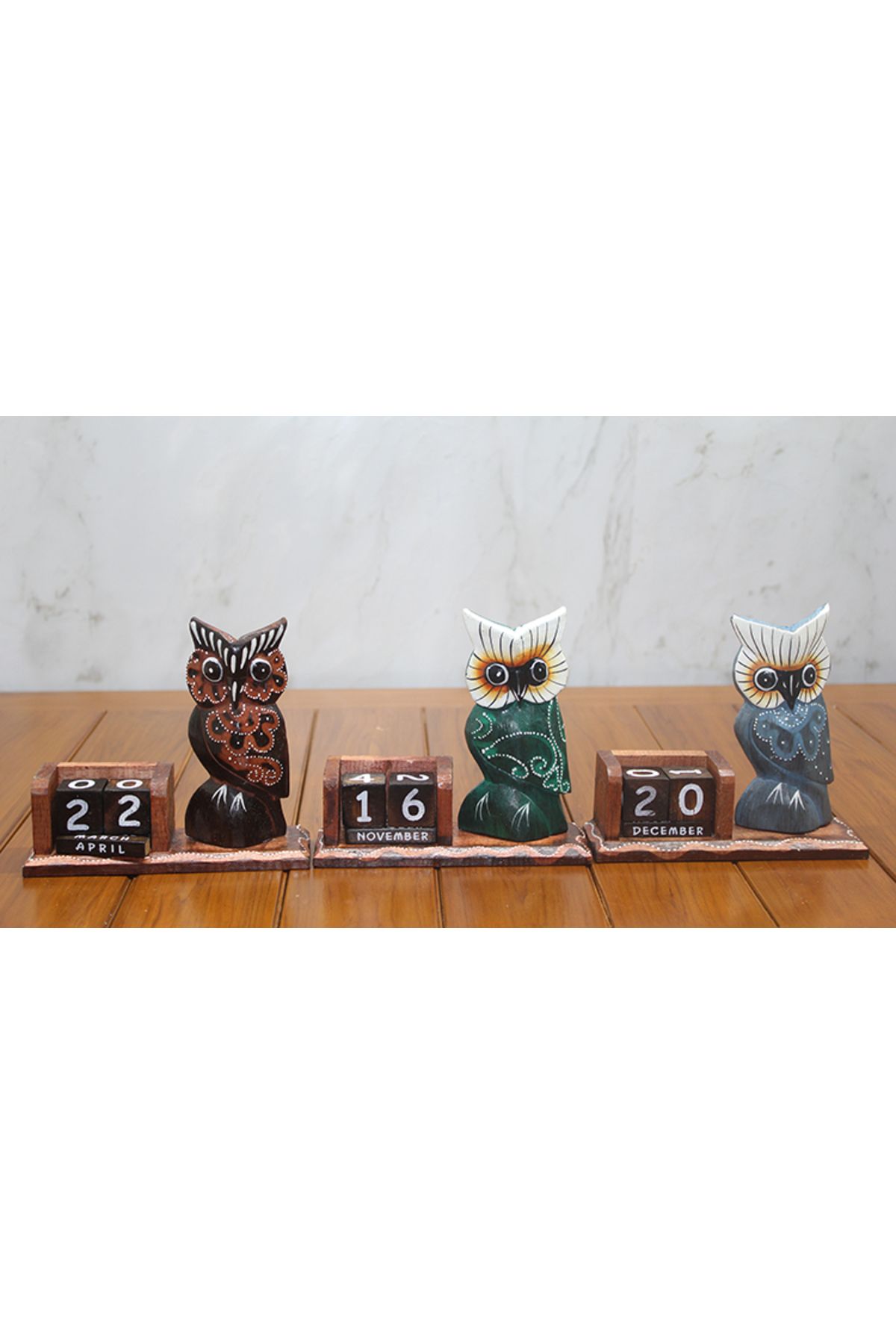 MR RZN STORE Ahşap Baykuş Takvim Büyük Boy