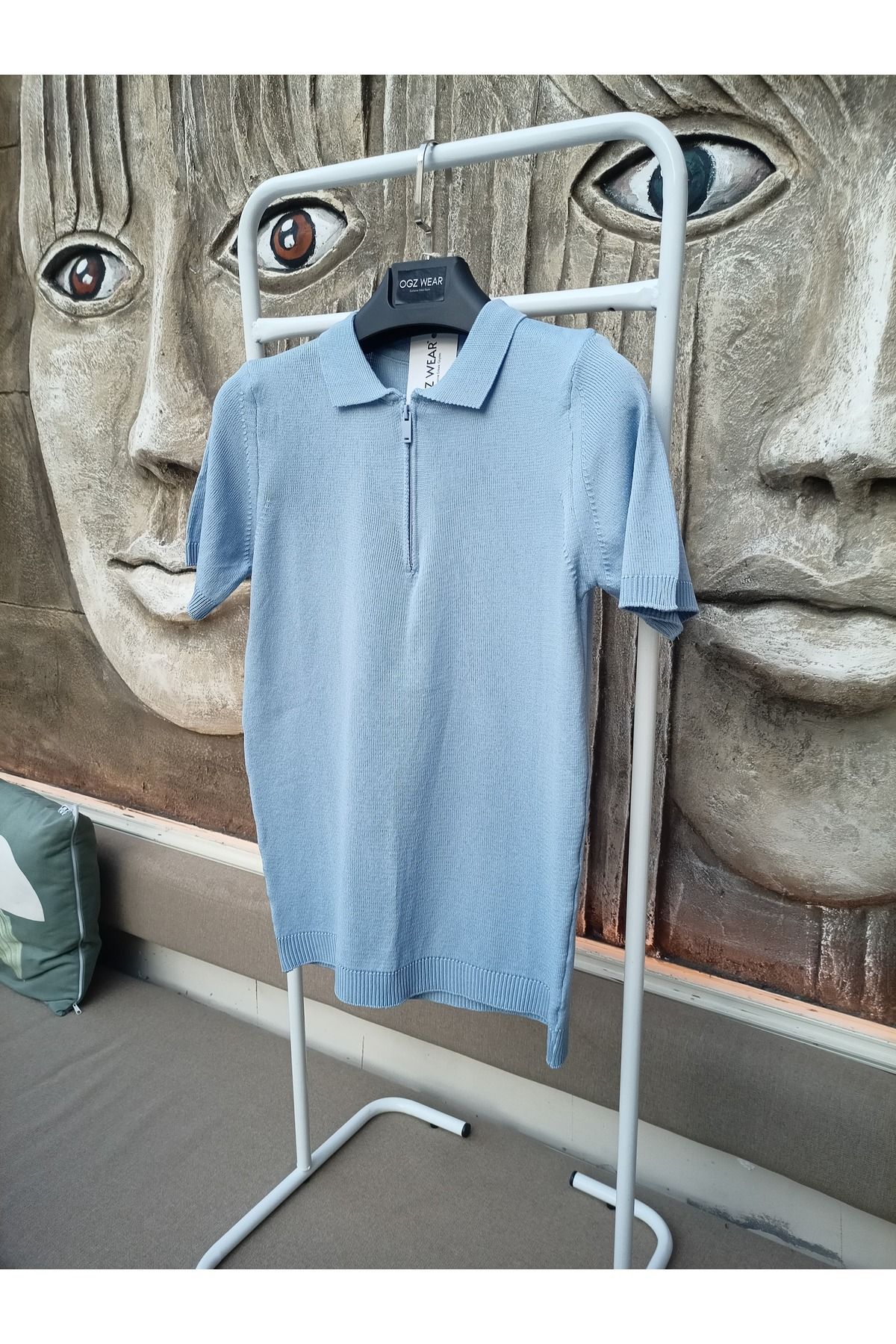 Scornic Ogz Wear Basic Premium Pamuklu Femuarlı Polo Yaka Örme Triko Tişört