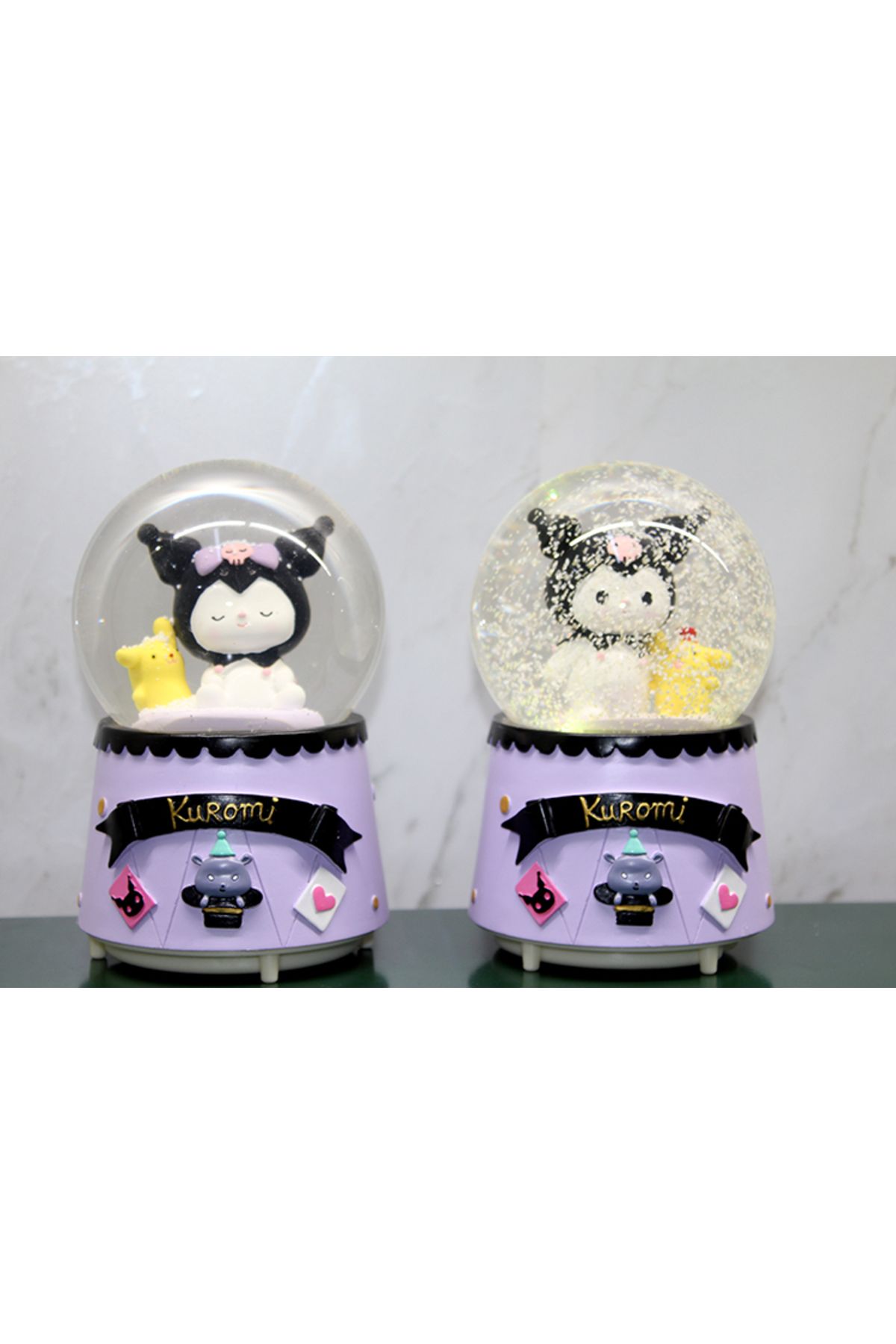 NEZADE STORE Kuromi Işıklı Müzikli Kar Küresi Orta Boy Model 2
