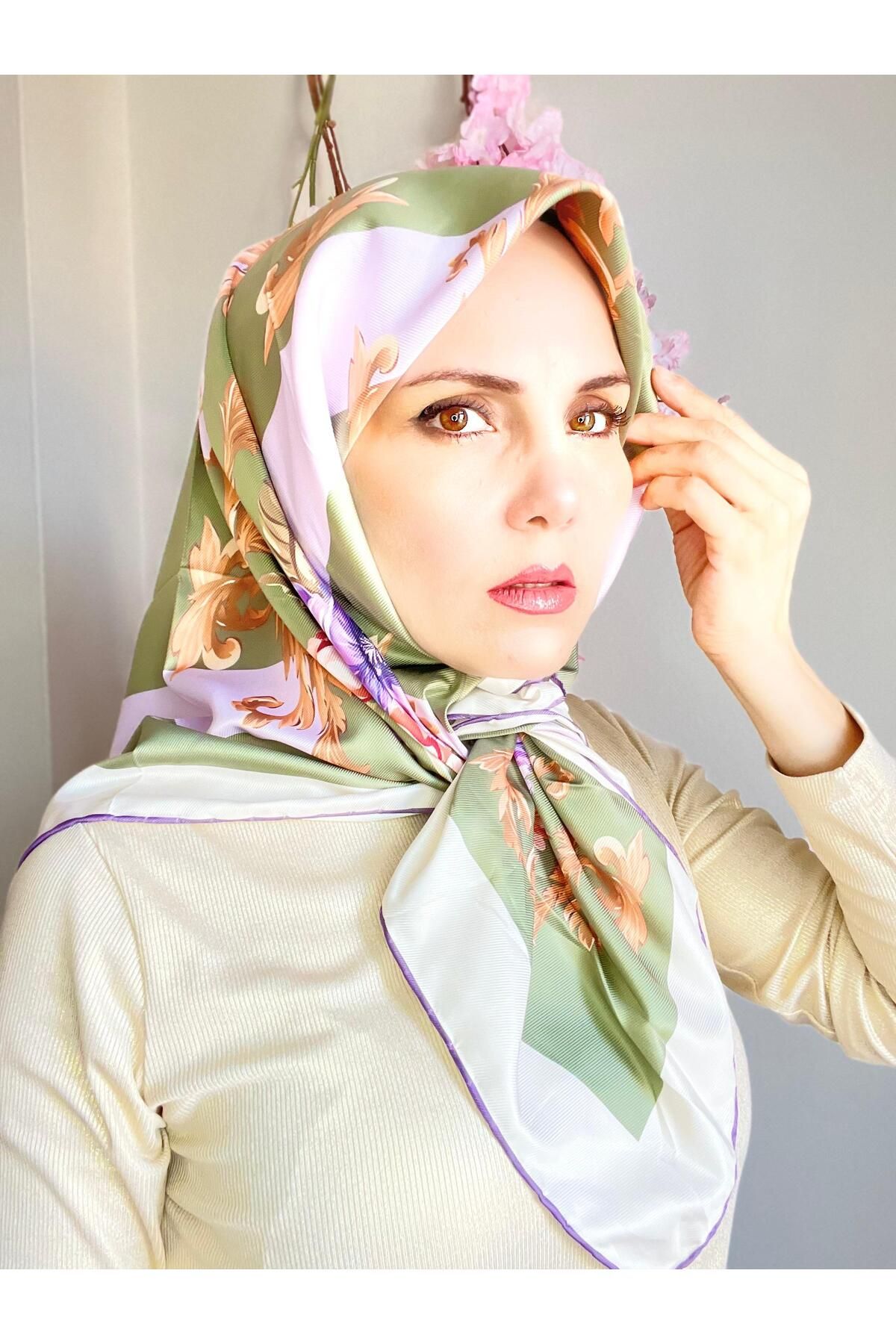 The Message Lüks Seri Twill İpek Eşarp | Özel Tasarım Gold Desenli Premium Koleksiyon
