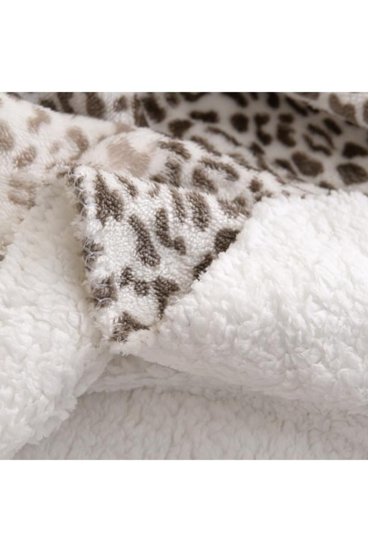 Generic-Mezoe Leopard Print Soft and Luxurious Mink Sherpa Blanket Multicolor King MINK-SHERPA03 5