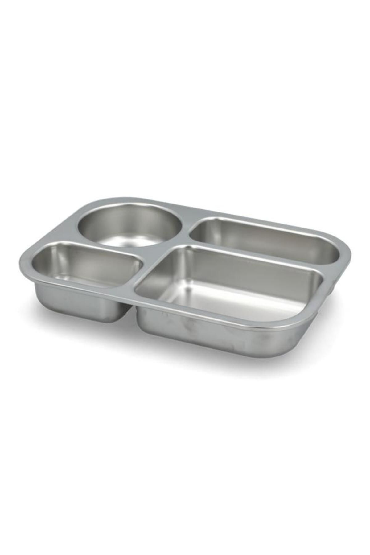 Generic-smash 4-Compartment Leak Proof Microwave Safe Stainless Steel Bento Box Aqua and Silver 850ml 11243 5