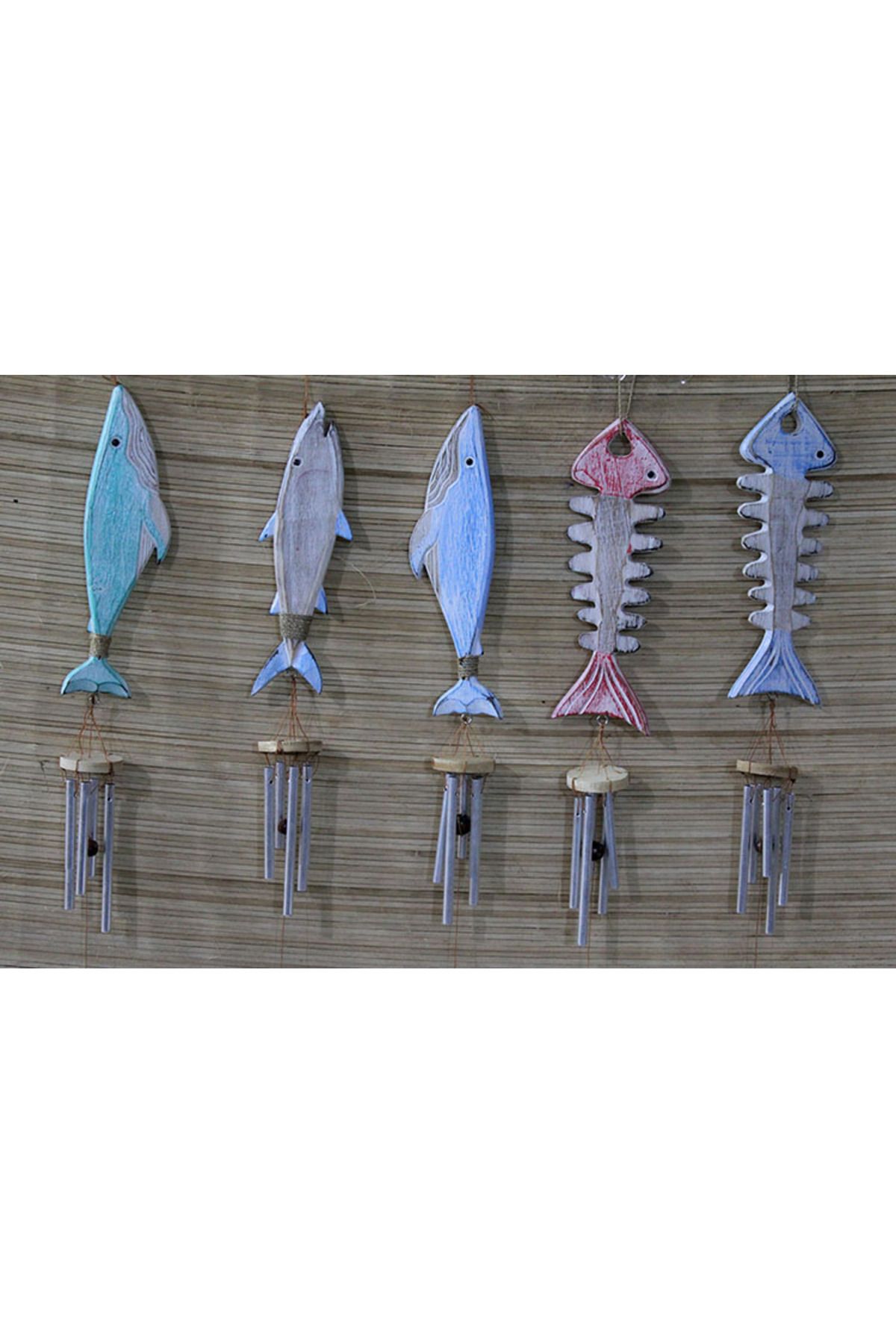 NEZADE STORE Ahşap Balıklı Metal Çan