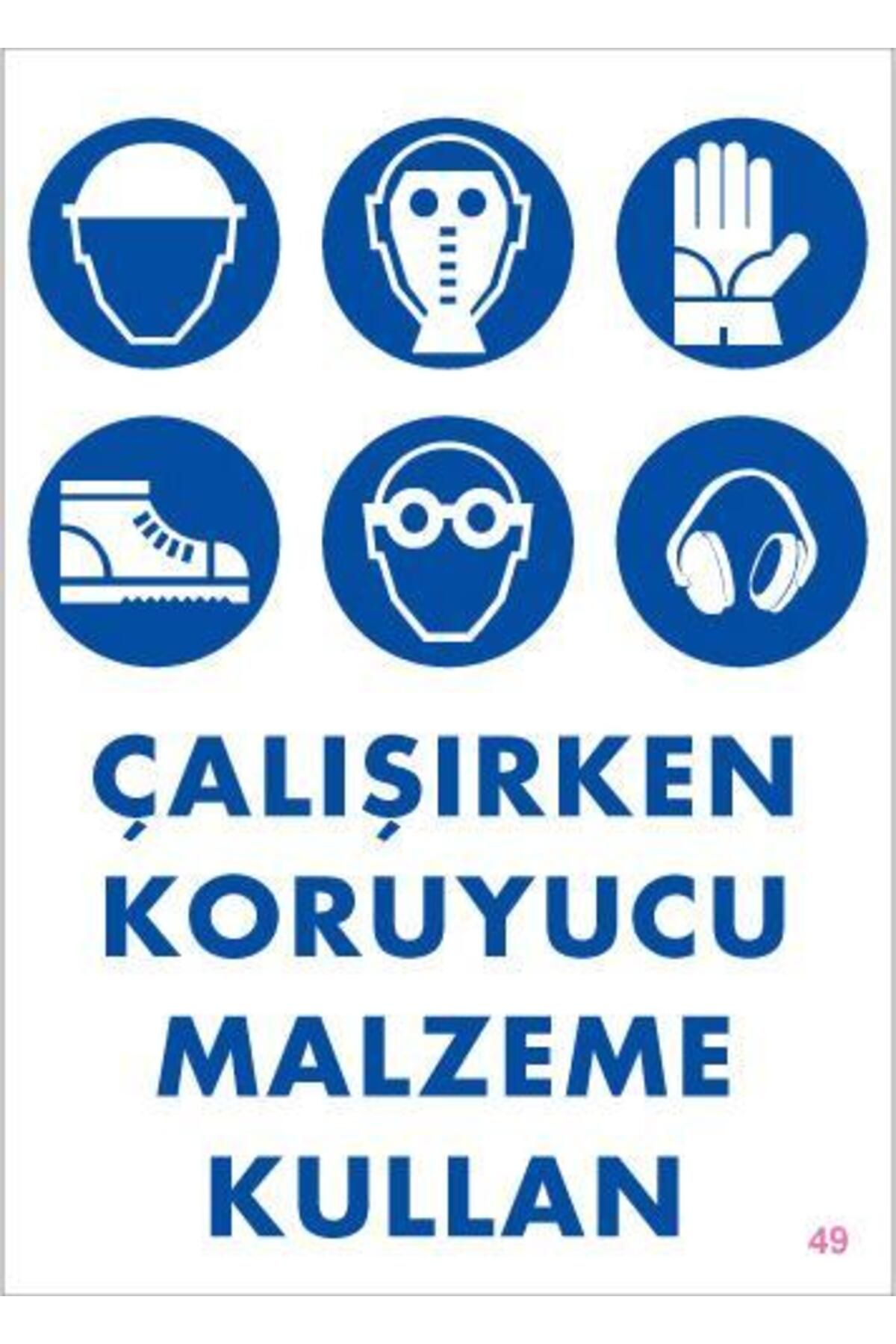 AYLİNA Koruyucu Malzeme Kullan Uyarı Levhası 25x35 KOD:49