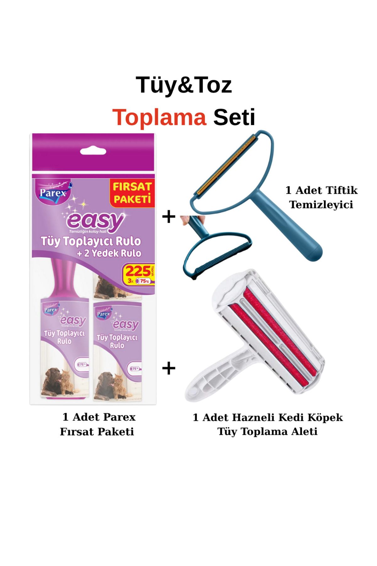 Home Tüy Toplama Temizlik Seti-Kedi Köpek Tüy Kıl Toz Toplama Rulo