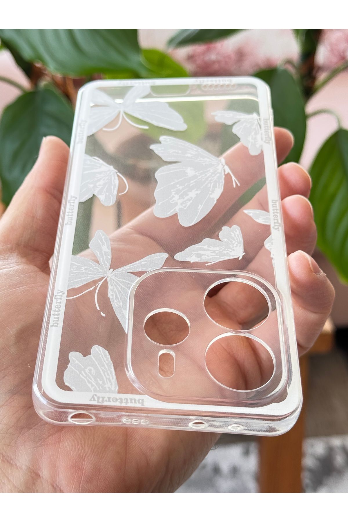 Fibaks-حافظة هاتف Xiaomi Redmi Note 14 4G مع حماية للكاميرا، غطاء سيليكون ناعم مرن بنمط الفراشة الشفاف 4
