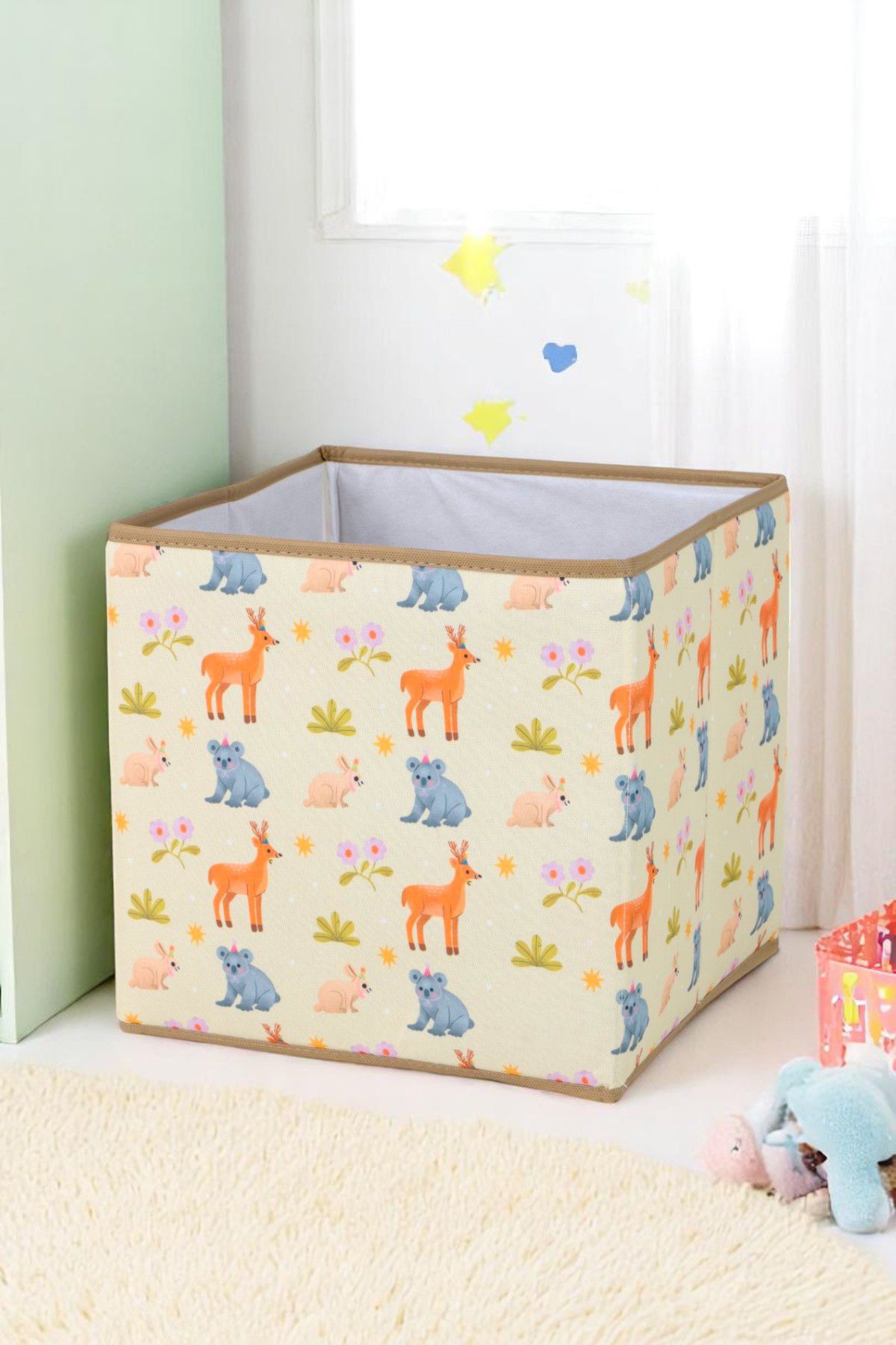 İronika Animals Kapaksız Kutu Dolap İçi Organizer Oyuncak Eşya Çamaşır Saklama Kutusu Düzenleyici 30X30X30