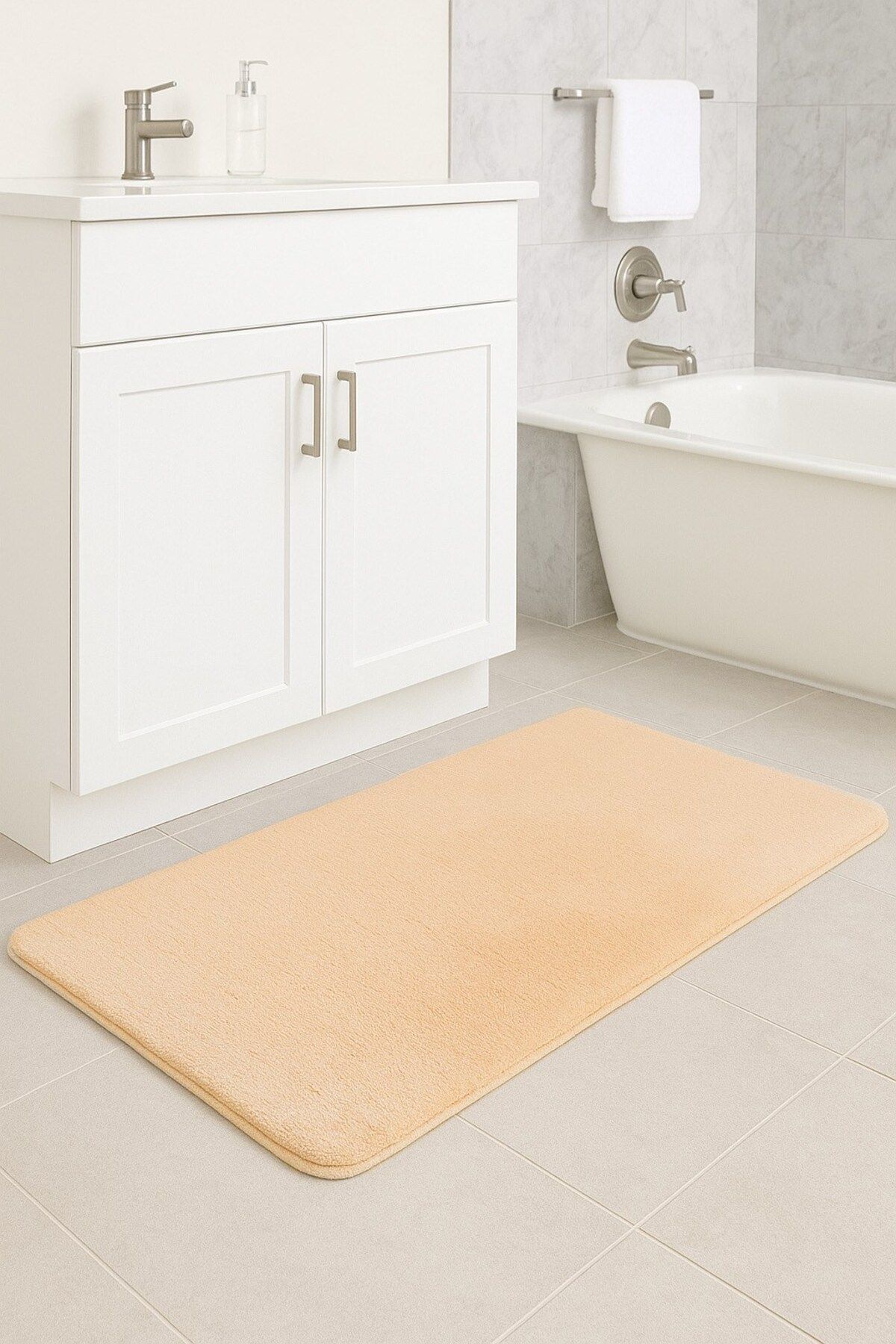 EUROBANO Sadiva Tek Parça Banyo Paspası 60x100-80x100 cm Kaymaz Taban Yıkanabilir