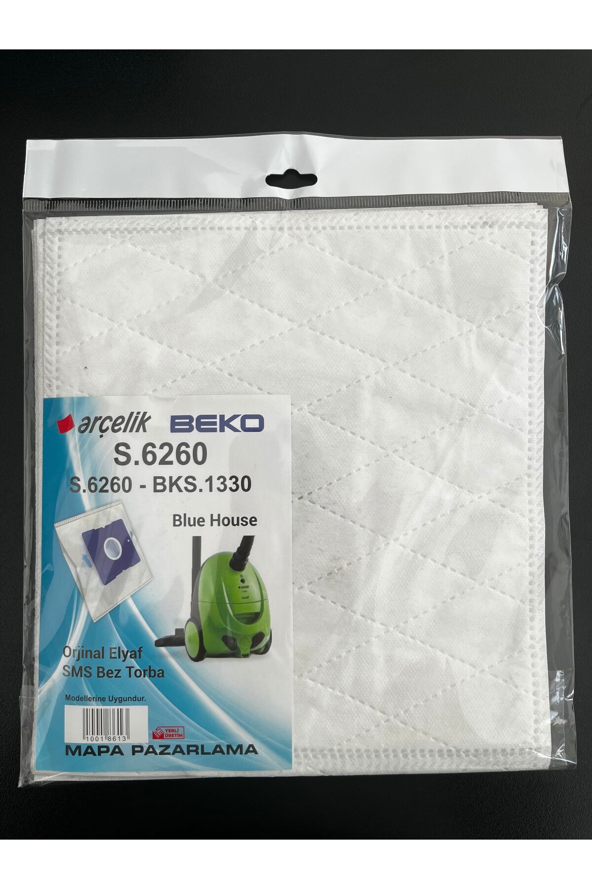 MAPABEK 15 Adet Arçelik-Beko S6260-BKS1330 Elektrikli Süpürge Sentetik Toz Torbası