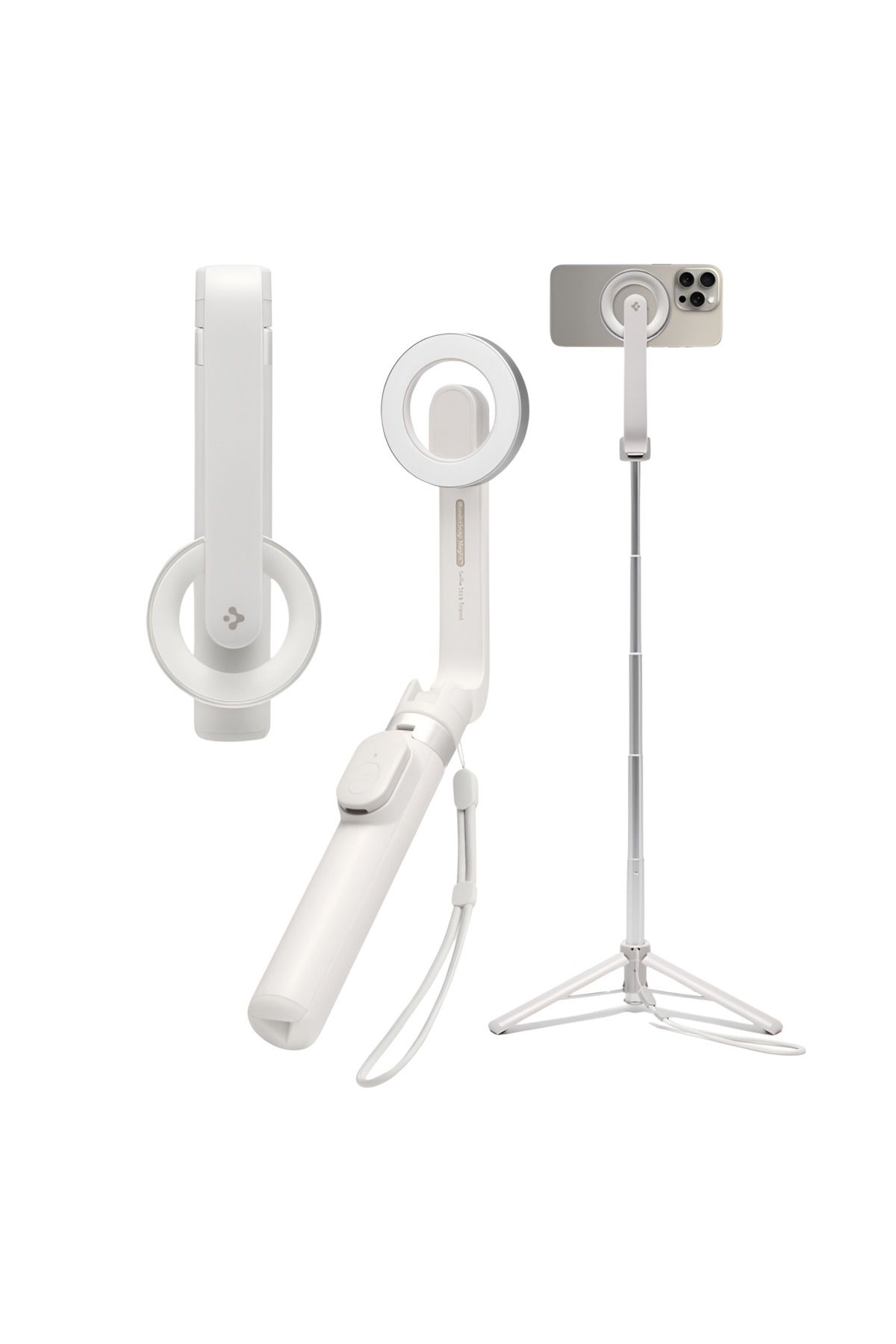 Spigen-Selfie Stick Tripod Bluetooth Magsafe, Iphone Android Universal, Wireless Rechargeable, White 1