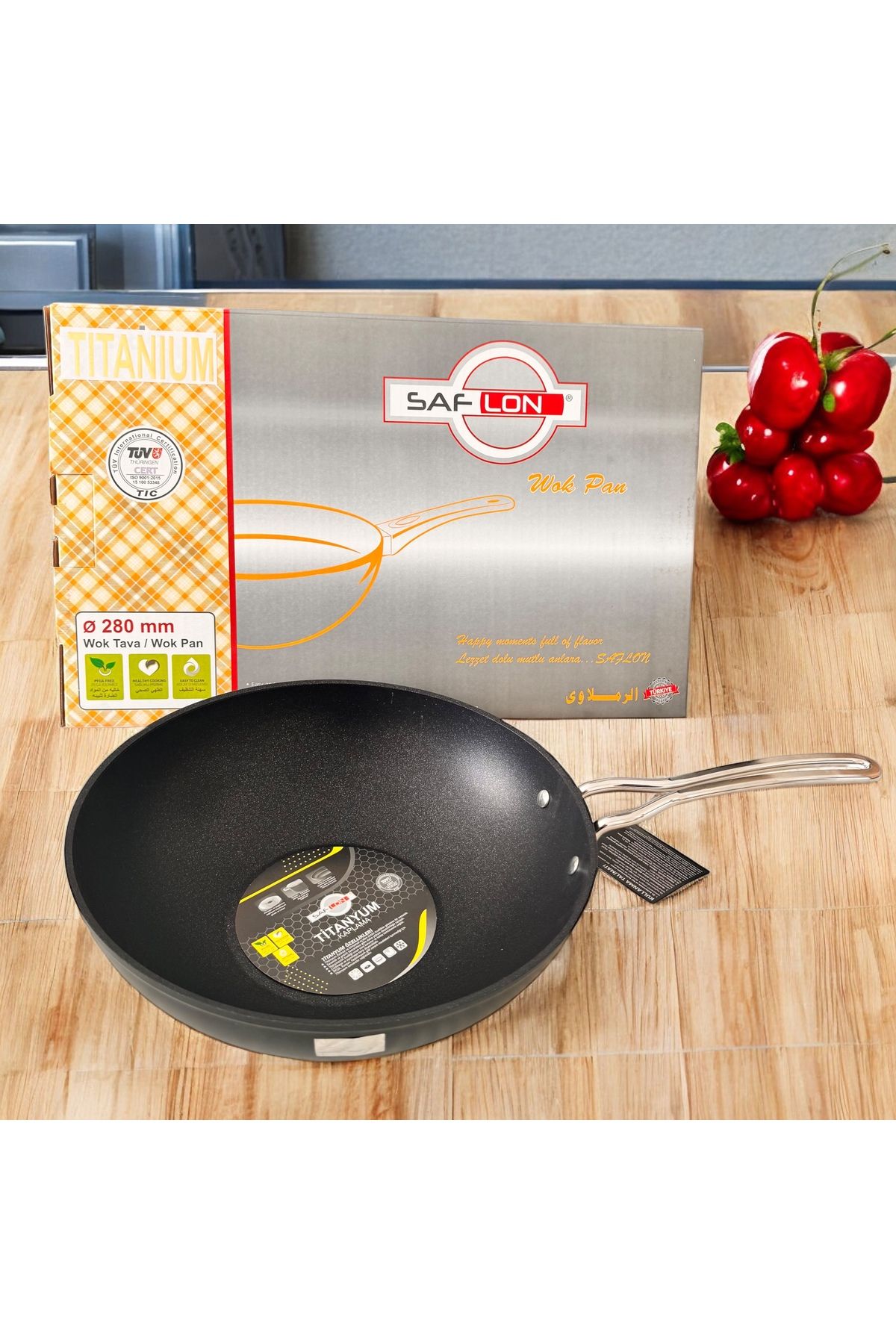 BARITCIOGLU Wok tava Saflon Titanium 28 cm