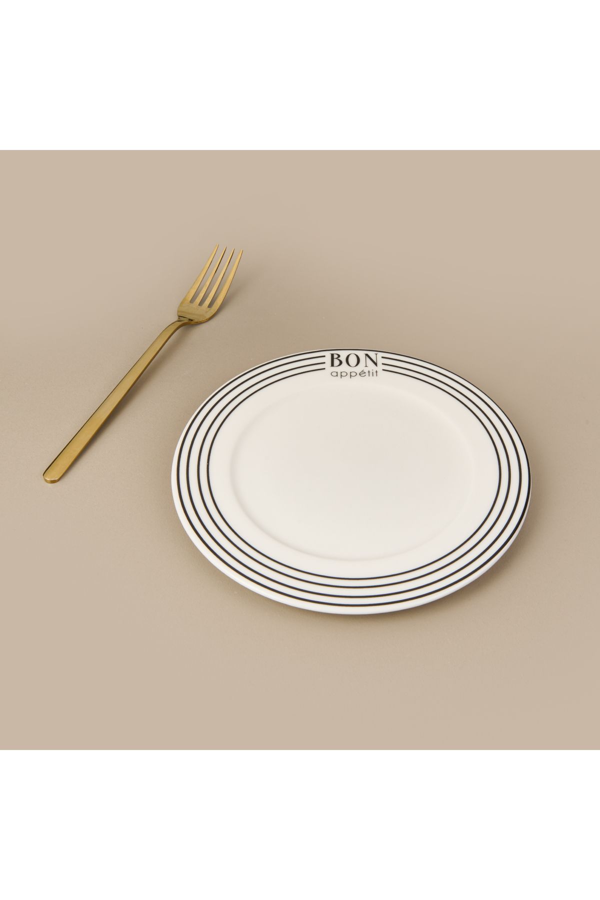 Evidea Kitchen Elegant Curves Porselen Pasta Tabağı - Siyah / Beyaz - 20 cm