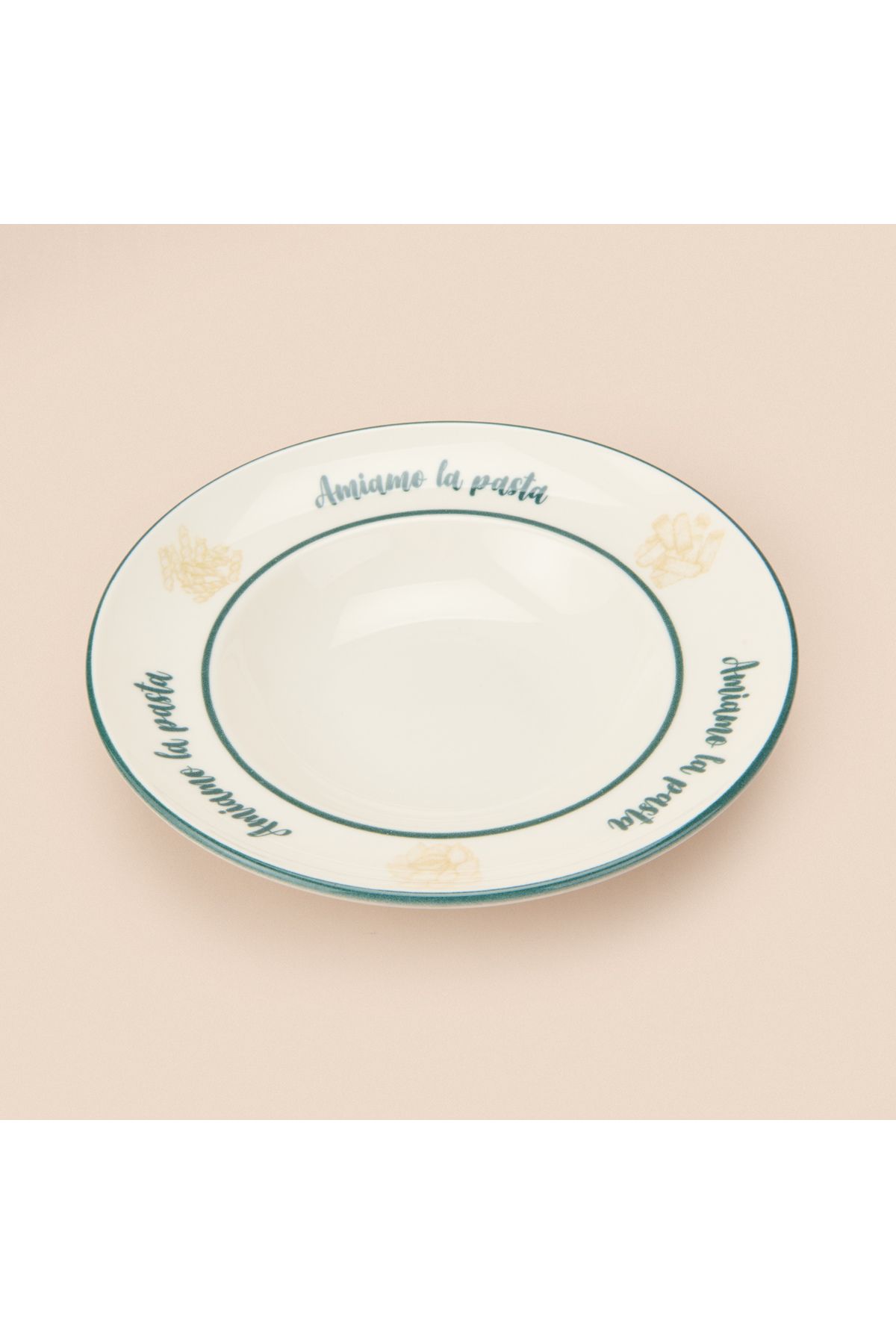 Evidea Kitchen Amiamo La Pasta Makarna Tabağı - Beyaz - 27 cm