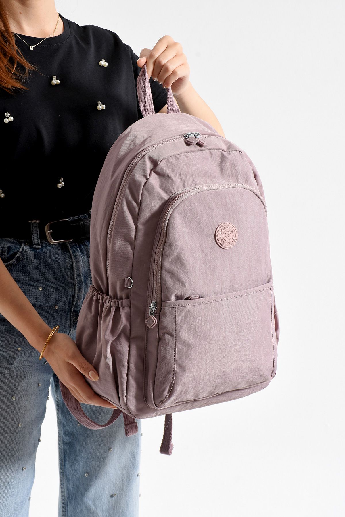 Just Polo Unısex Su geçirmez ithal krinkıl Kumaş Laptop Bölmeli Okul İş ve Seyahat Sırt Çantası