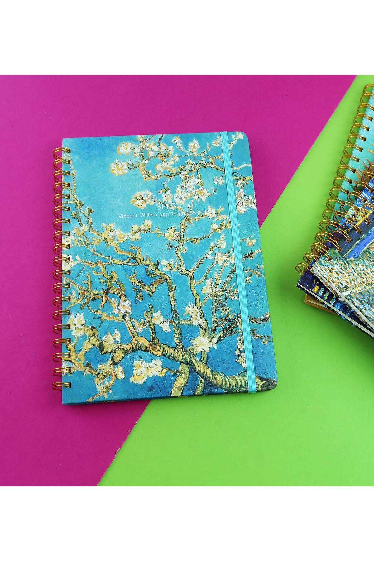 Gift Moda Van Gogh Tasarımlı Spiralli B5 80 Yaprak Defter BM-1716