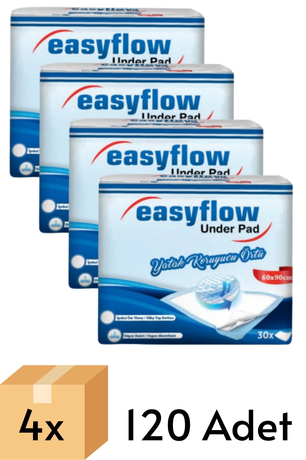 Easyflow Yatak Koruyucu Örtü 60x90 cm 33 gr 4 x 30 Adet (Toplam 120 Adet)