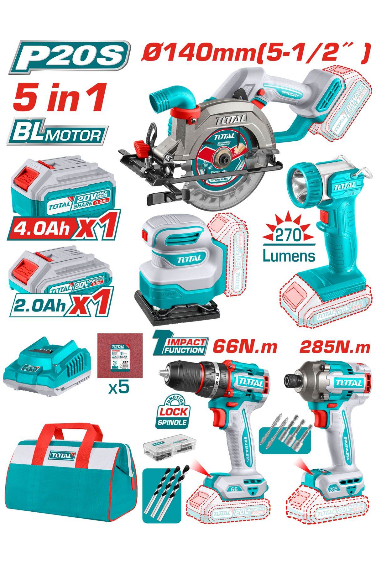 TOTAL AVANTAJ SET - DAİRE TESTERE, ZIMPARA, DABELİ VİDALAMA