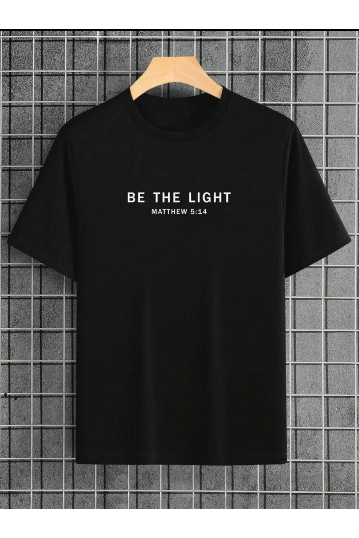 Boi BE THE LİGT YAZI BASKILI OVERSİZE BASIC TİŞÖRT KISA KOL T-SHİRT T-SHİRT
