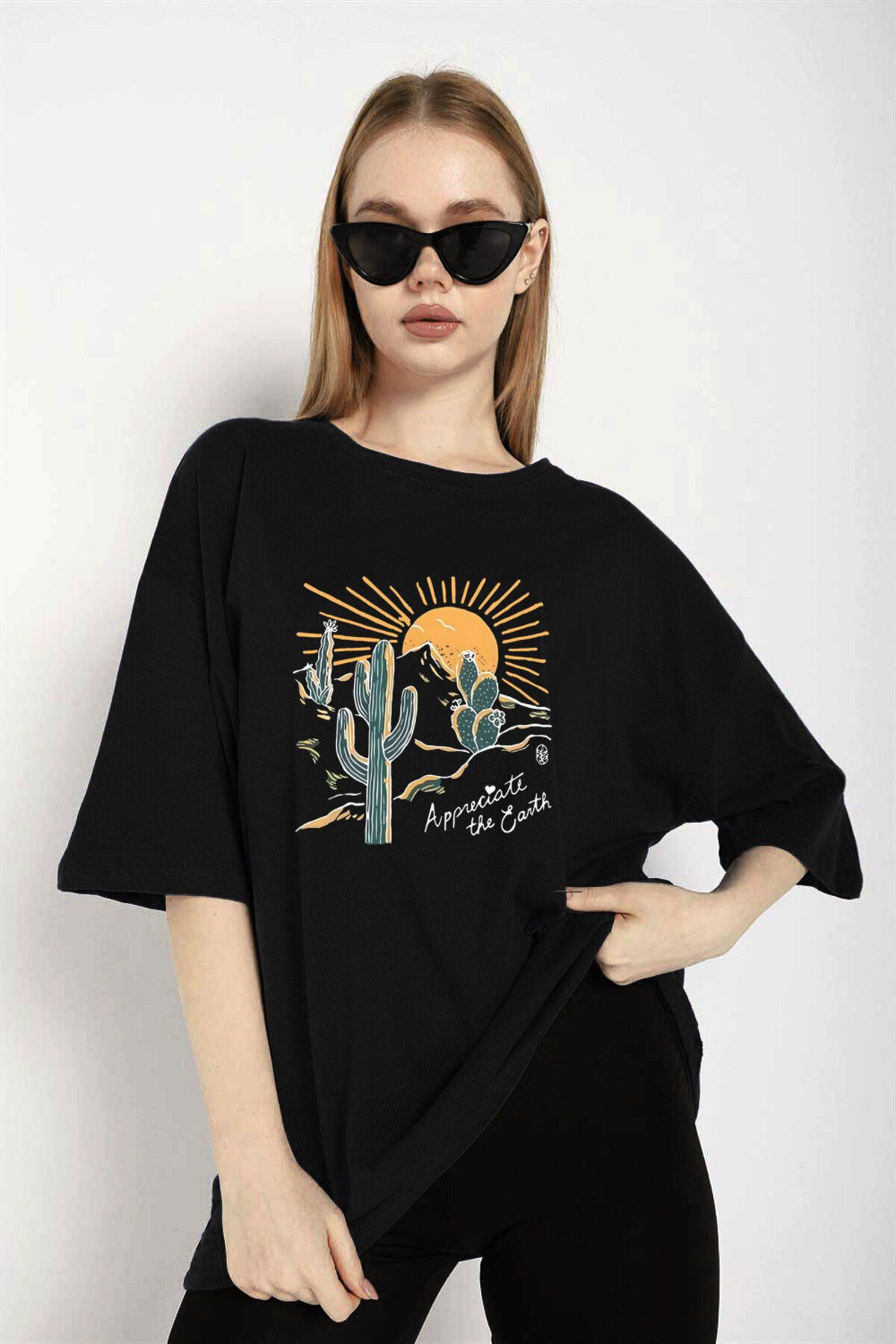 Boi Çöl Tema Baskı Unisex Tshirt