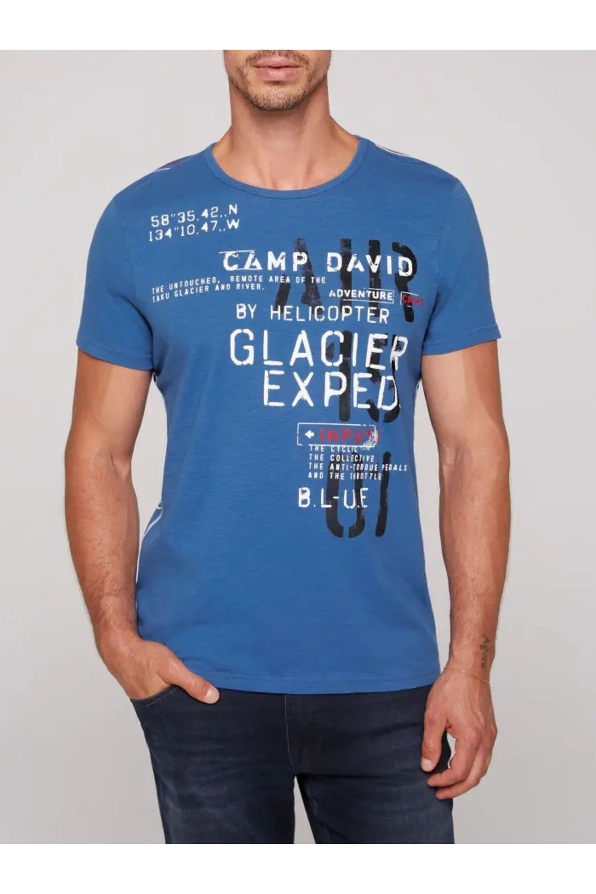 Camp David ERKEK BİSİKLET YAKA T-SHİRT