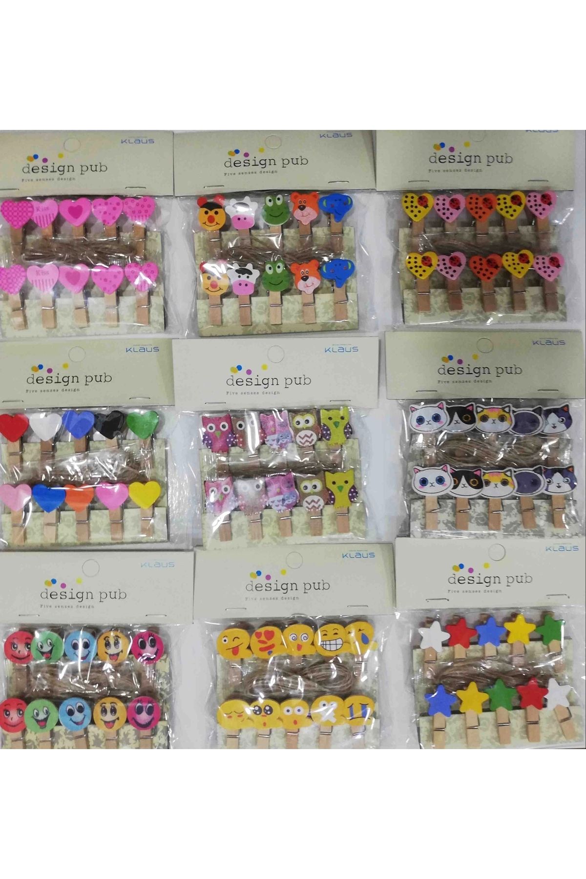 Generic 10'lu Şekilli Ahşap Mandallar 3.5cm (10'lu Set-10 Paket)