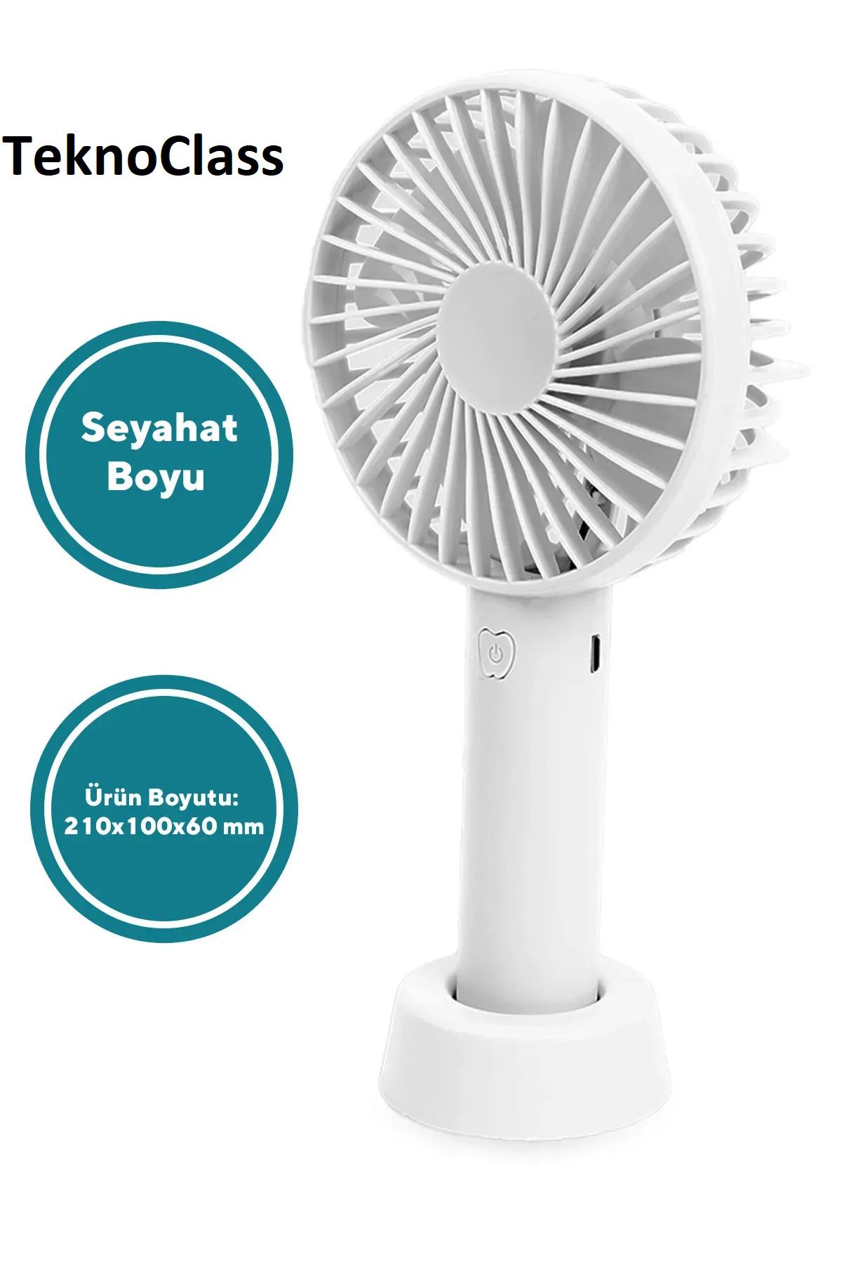 TeknoClass Şarjlı Mini Fan Usb Vantilatör El Fanı Taşınabilir Vantilatör Şarjlı Masa Üstü Fanı